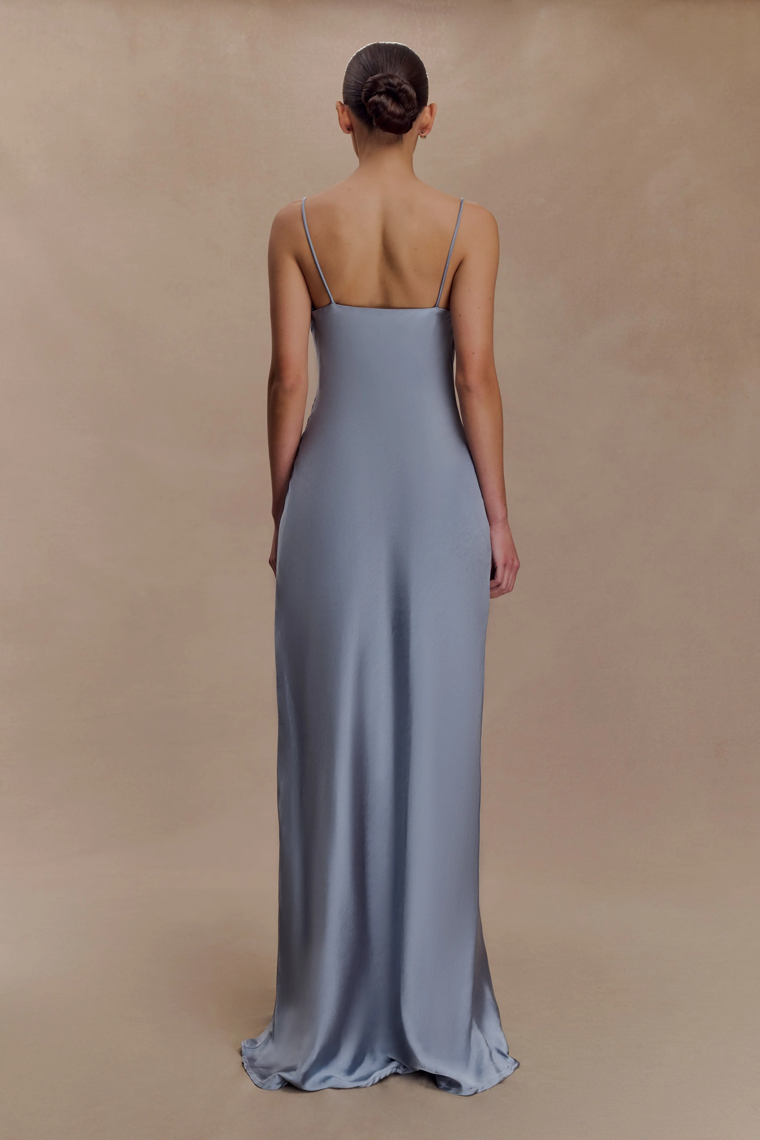 Isadora Lace & Satin Maxi Dress - Frosted Blue - Image 2
