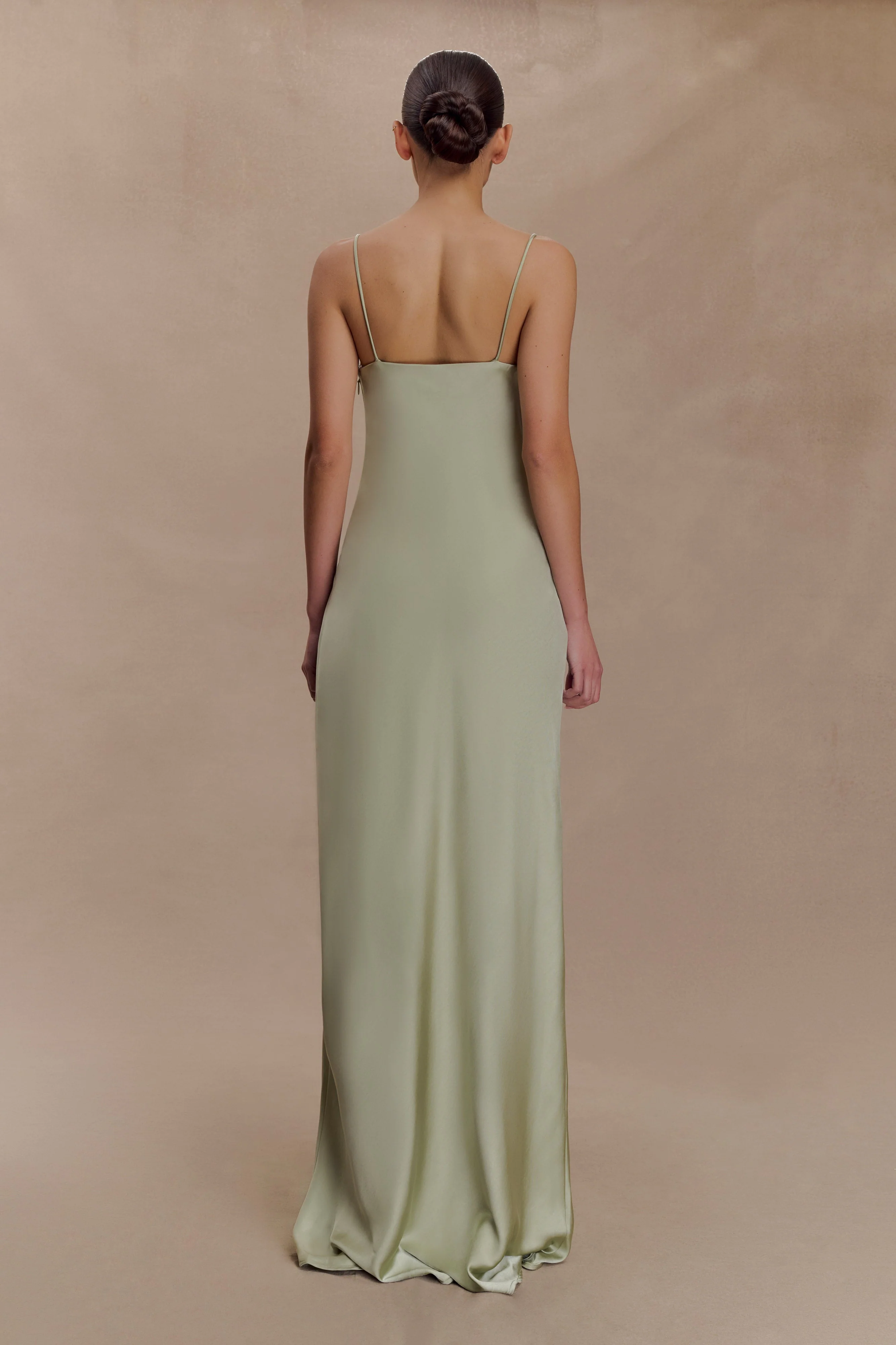 Isadora Lace & Satin Maxi Dress - Sage - Image 2