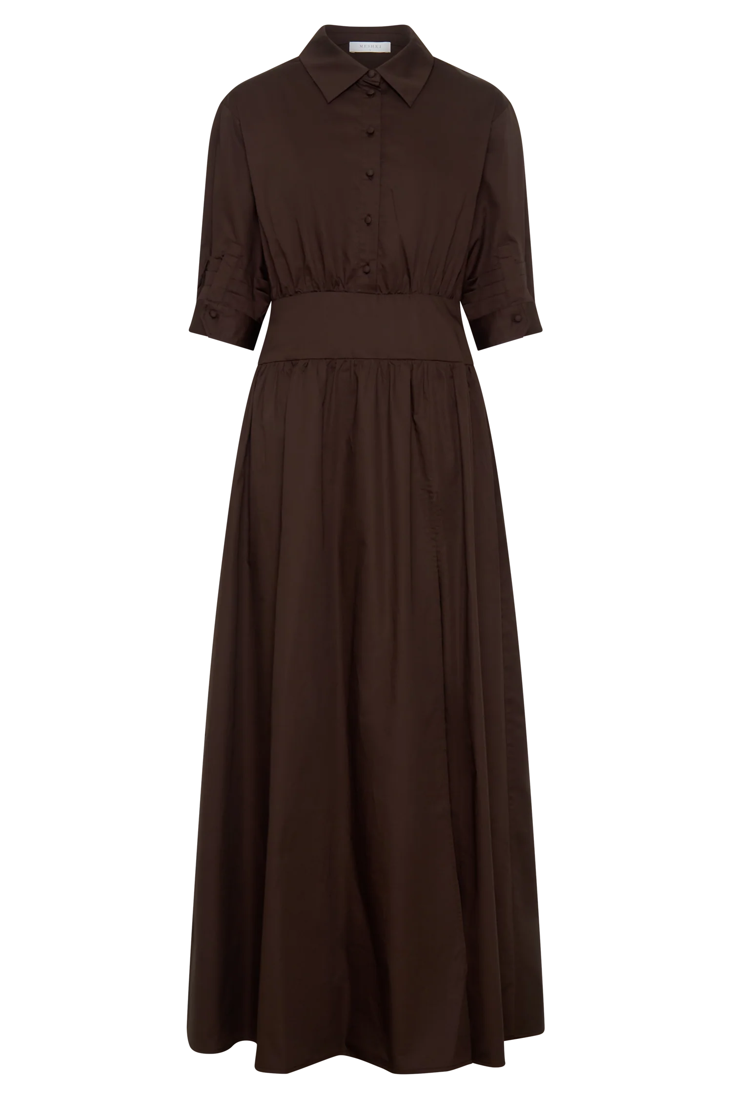 Isolde Long Sleeve Cotton Maxi Dress - Dark Chocolate - Image 14