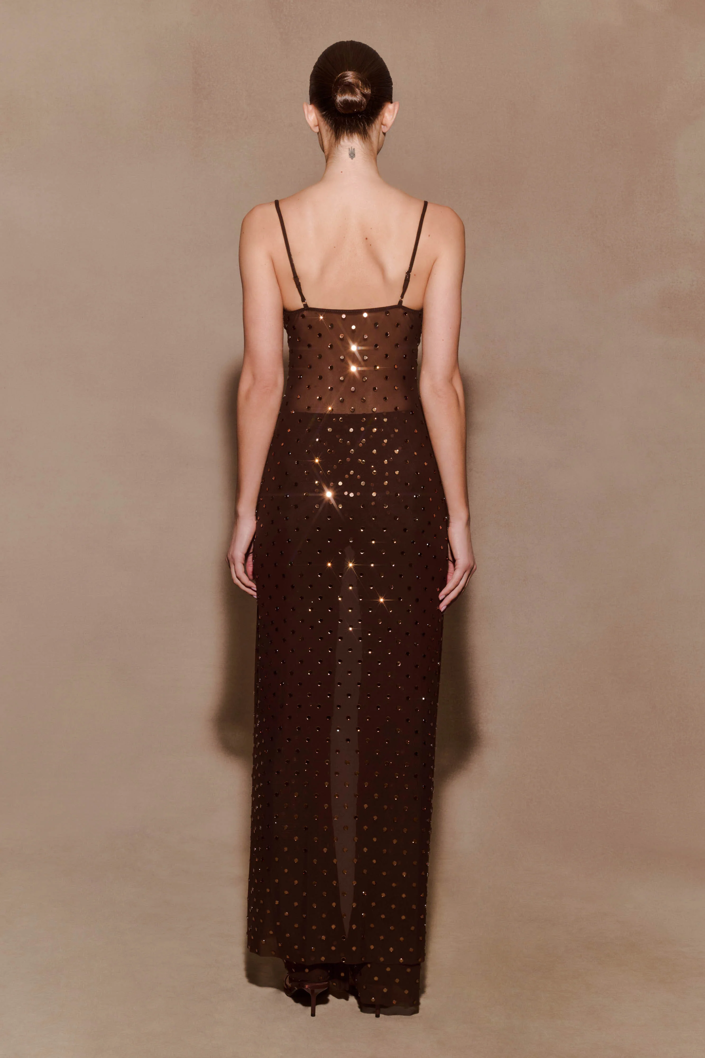 Jackie Longline Diamante Top - Chocolate - Image 7