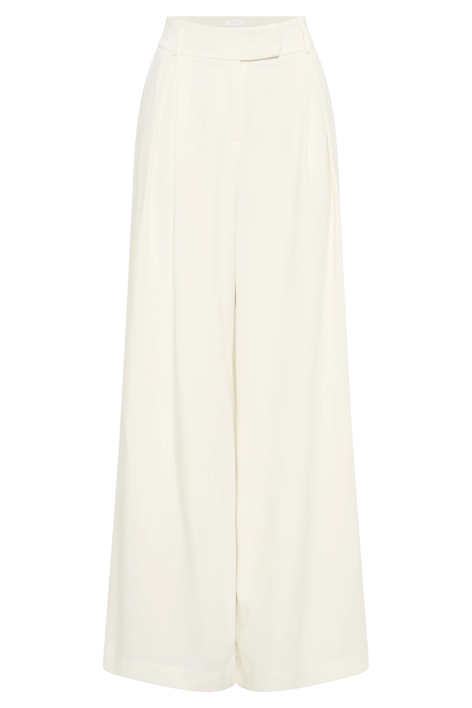 Jacqueline Pleated Wide Leg Pants - Ivory - Image 10