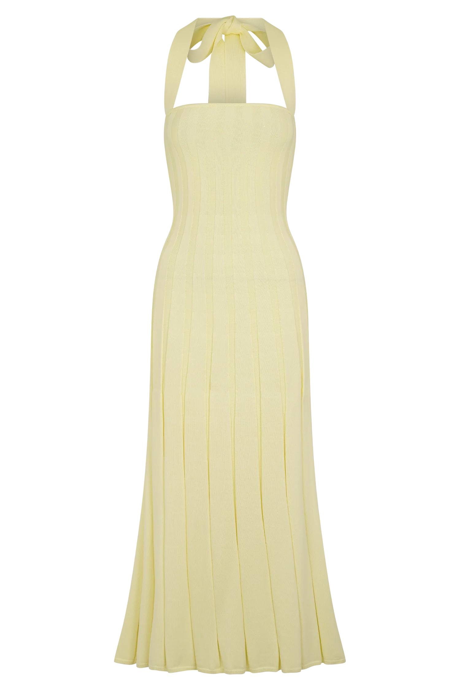 Jacqui Halter Knit Midi Dress - Lemon - Image 7