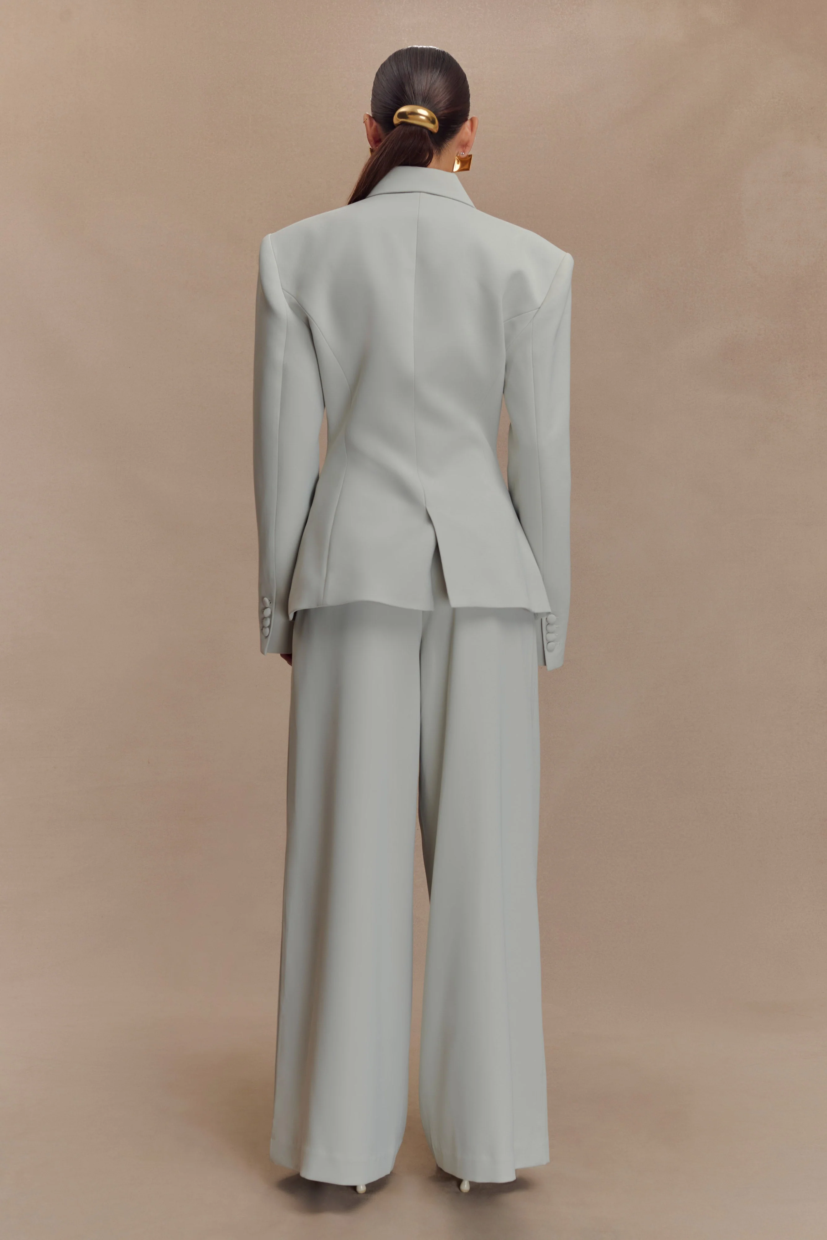 Jameson Cinched Suiting Blazer - Light Sage - Image 2