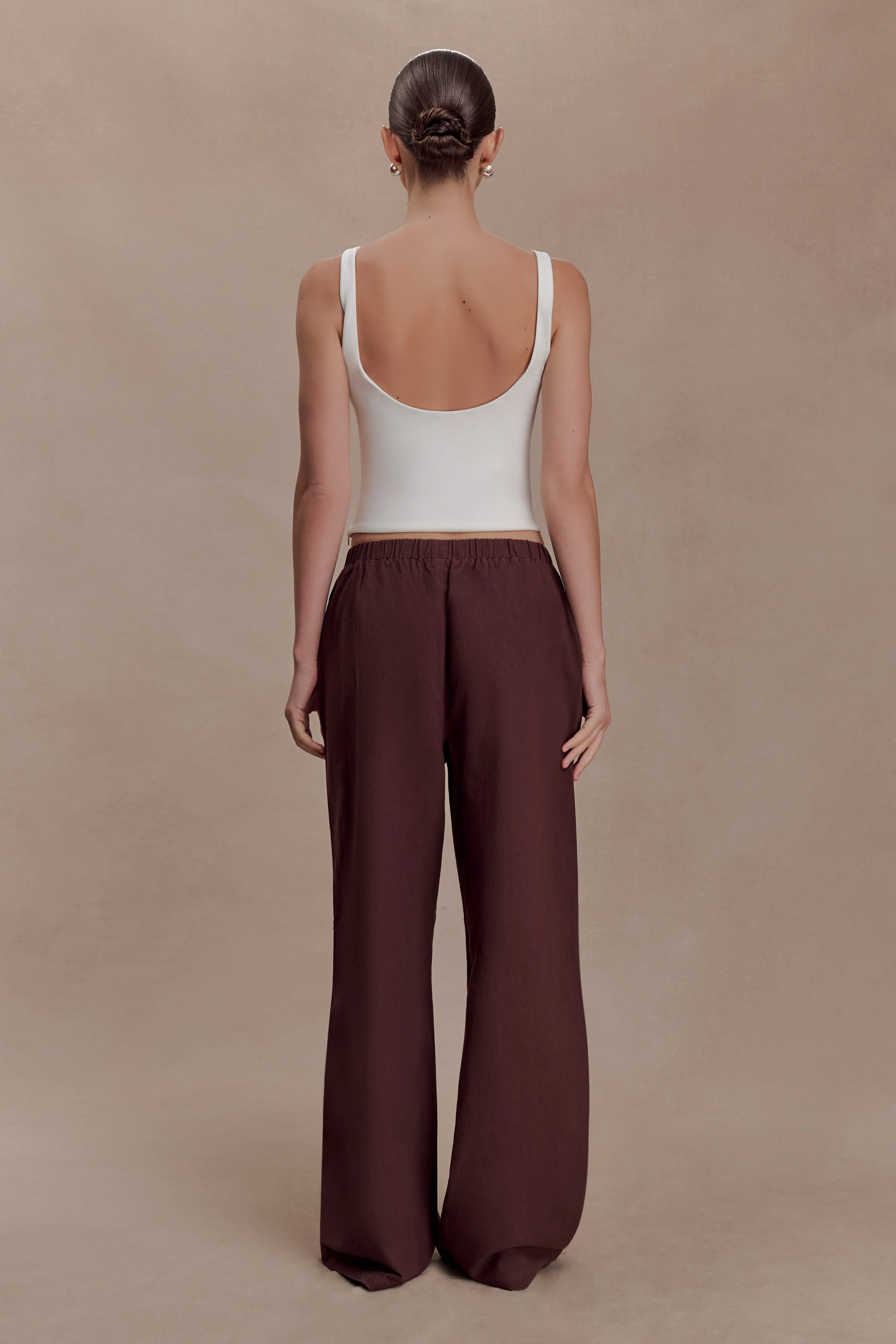 Janayia Cotton Wide Leg Pants - Dark Espresso - Image 2