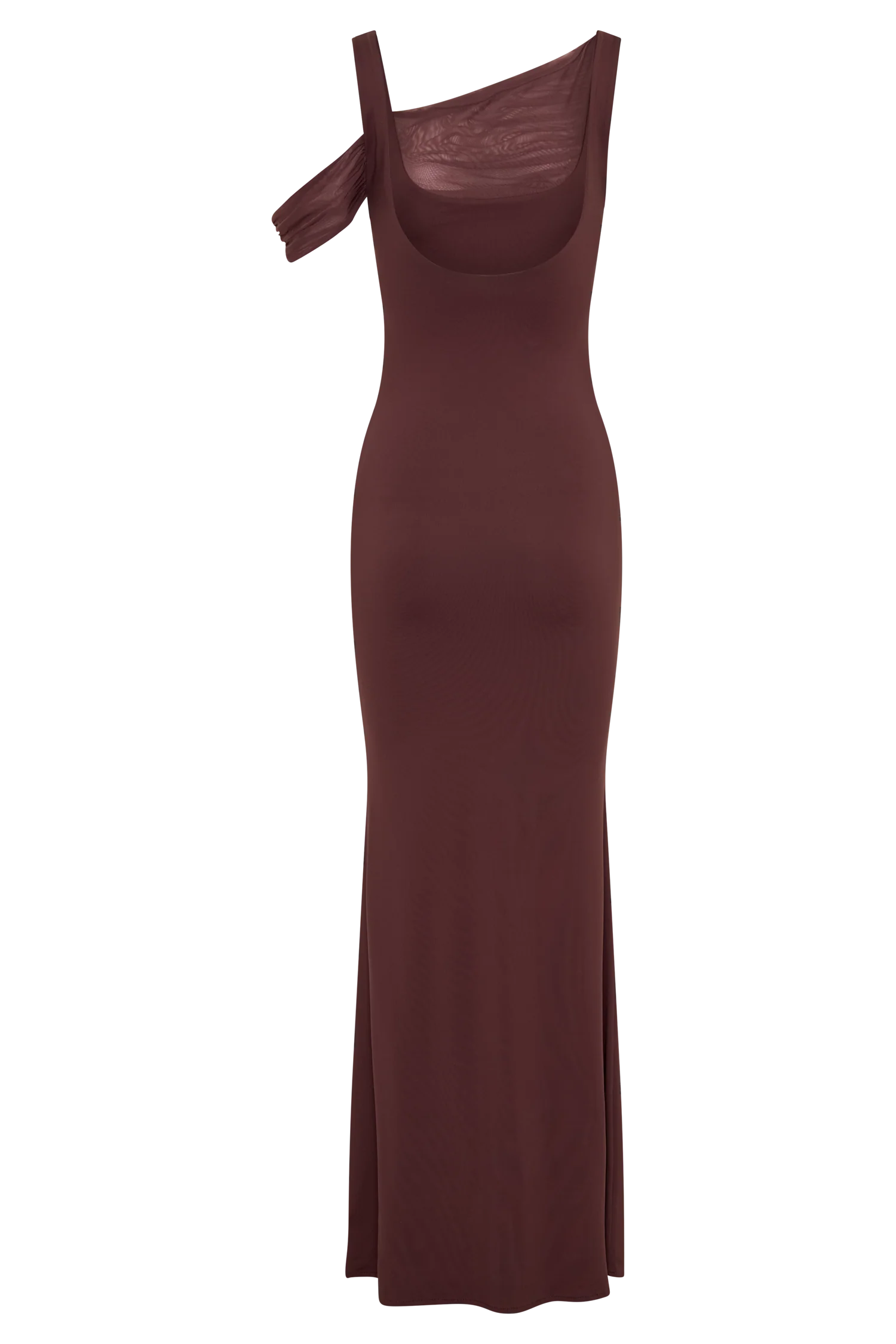 Janette Recycled Nylon And Mesh Sleeveless Maxi Dress - Mahogany - Image 5