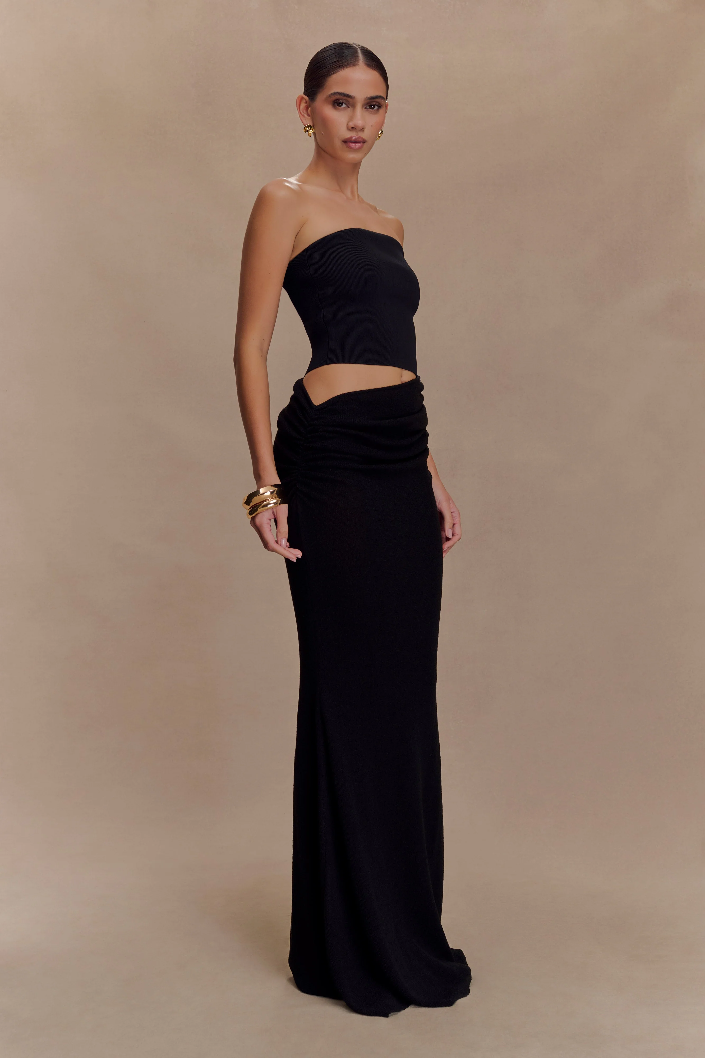 Jasiel Strapless Knit Maxi Dress - Black - Image 5
