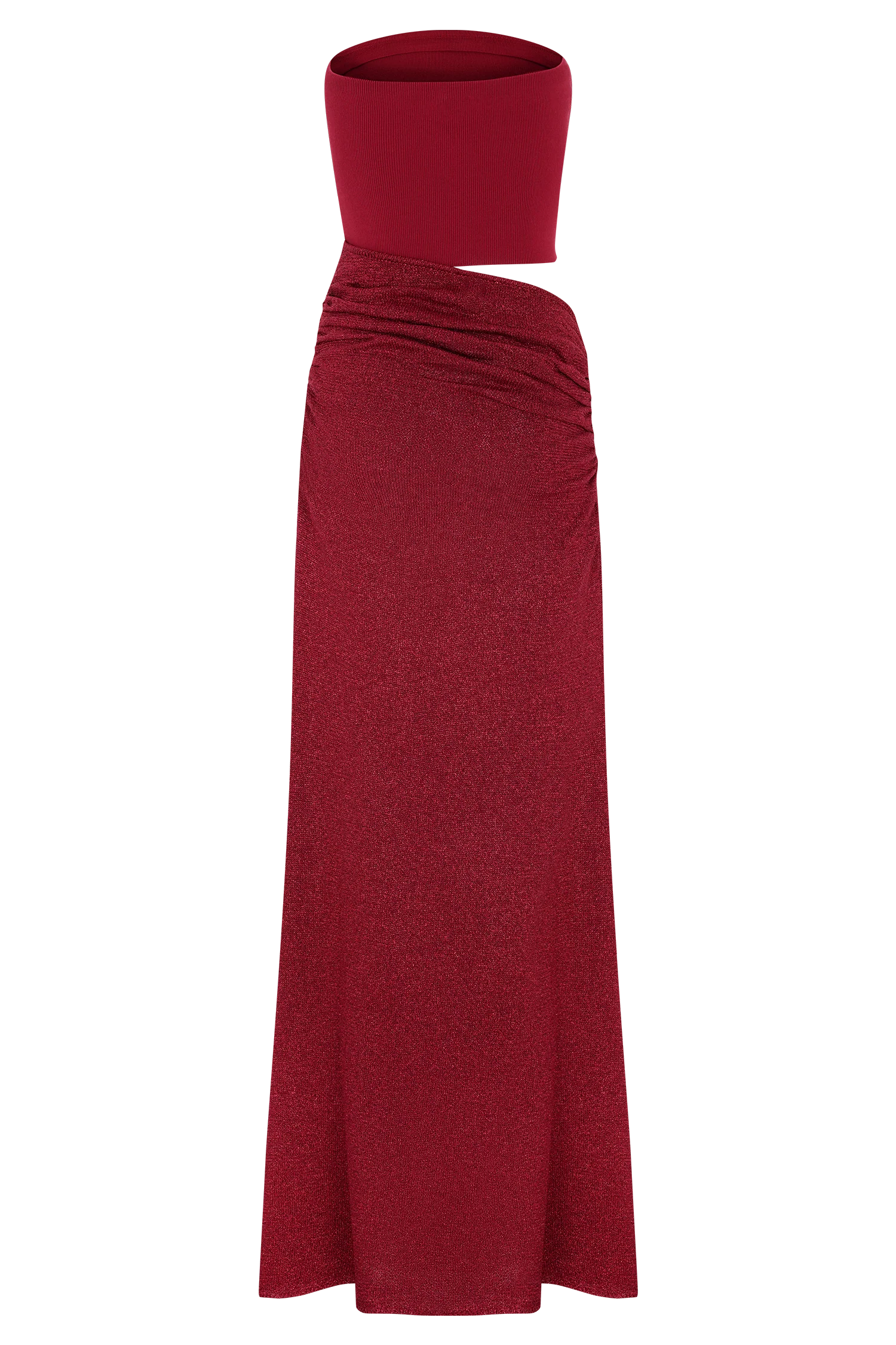 Jasiel Strapless Knit Maxi Dress - Red - Image 8