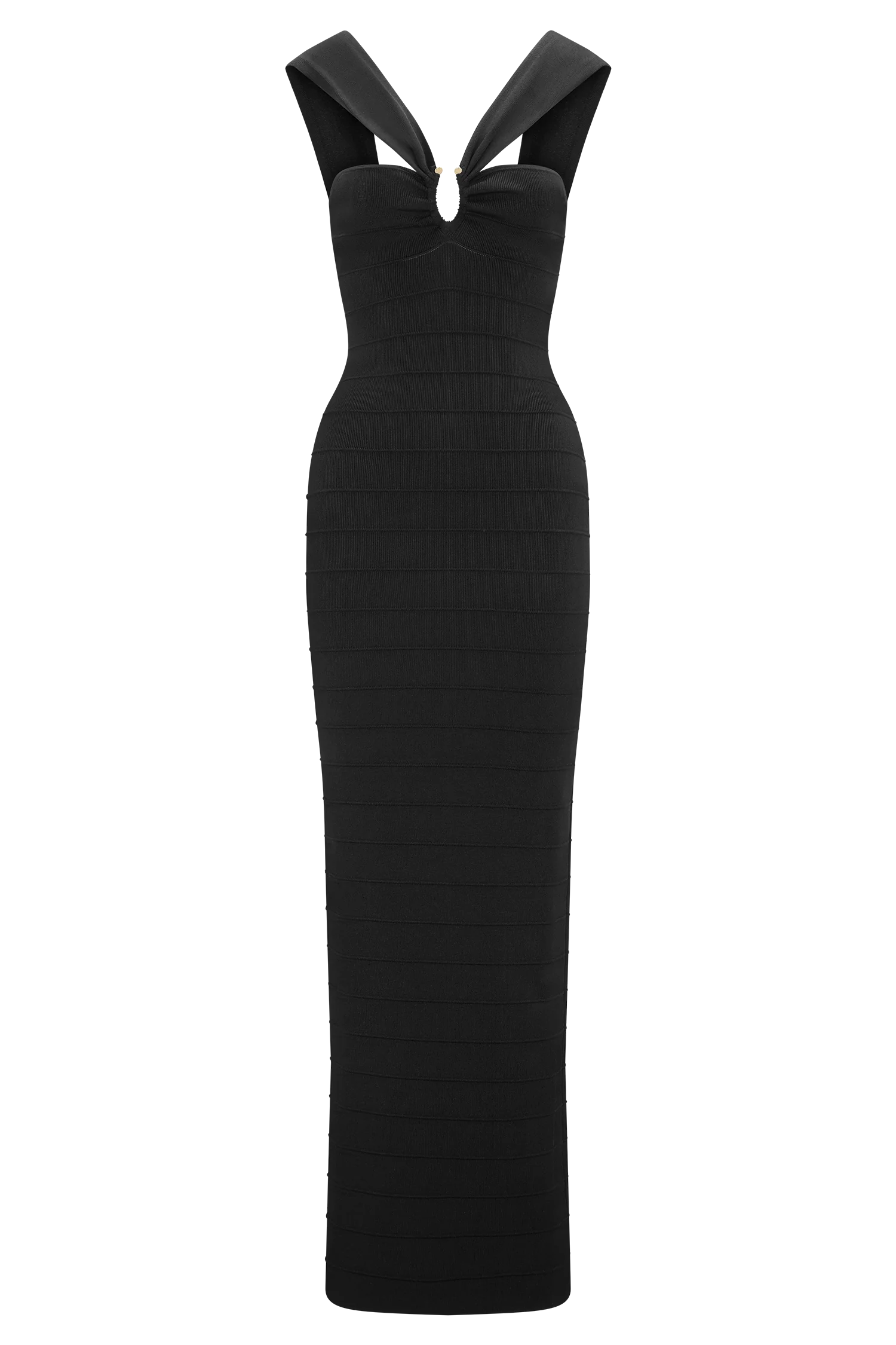 Jaylen Bandage Knit Maxi Dress - Black - Image 9