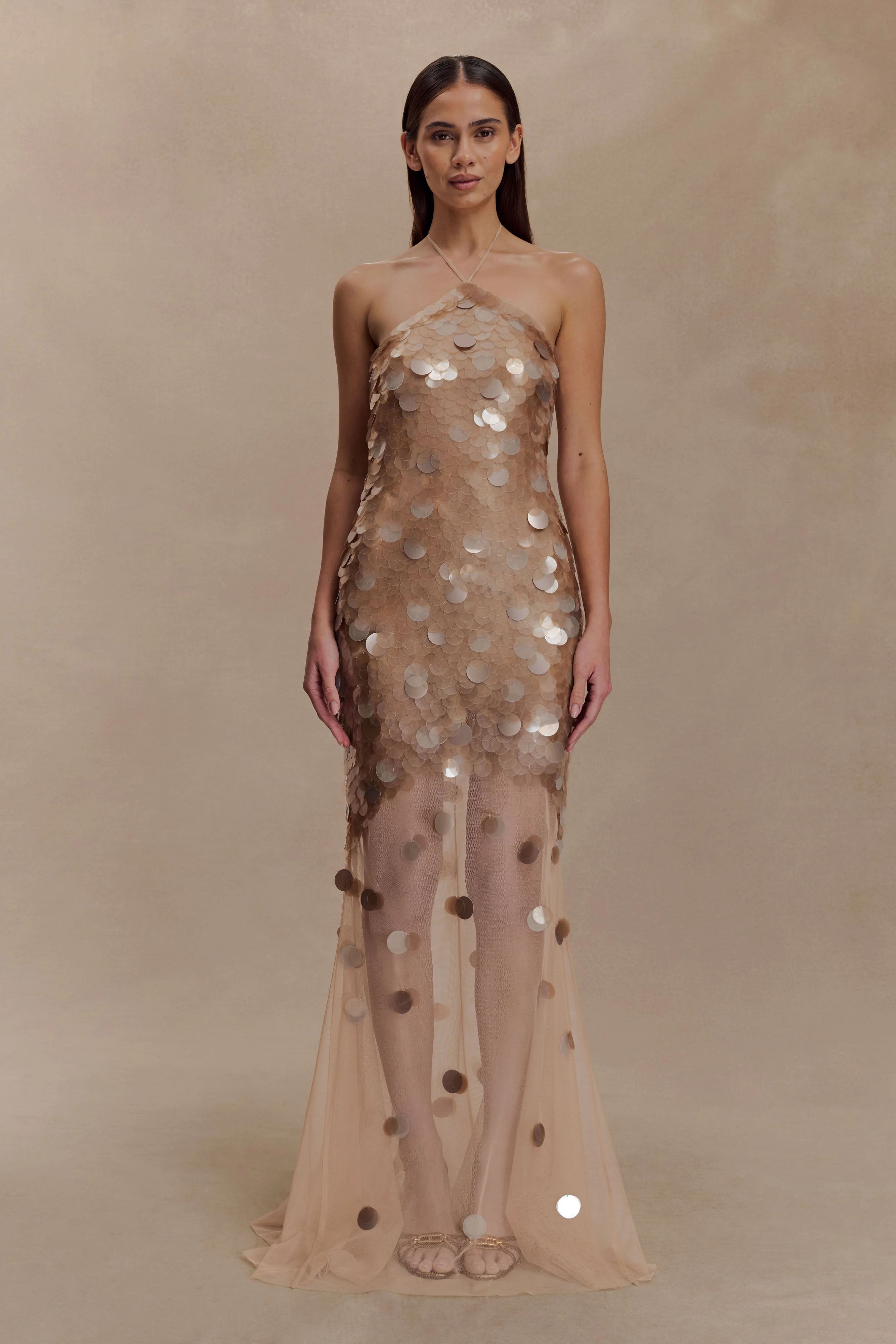 Jenny Hand Embellished Maxi Dress - Gold - Image 6