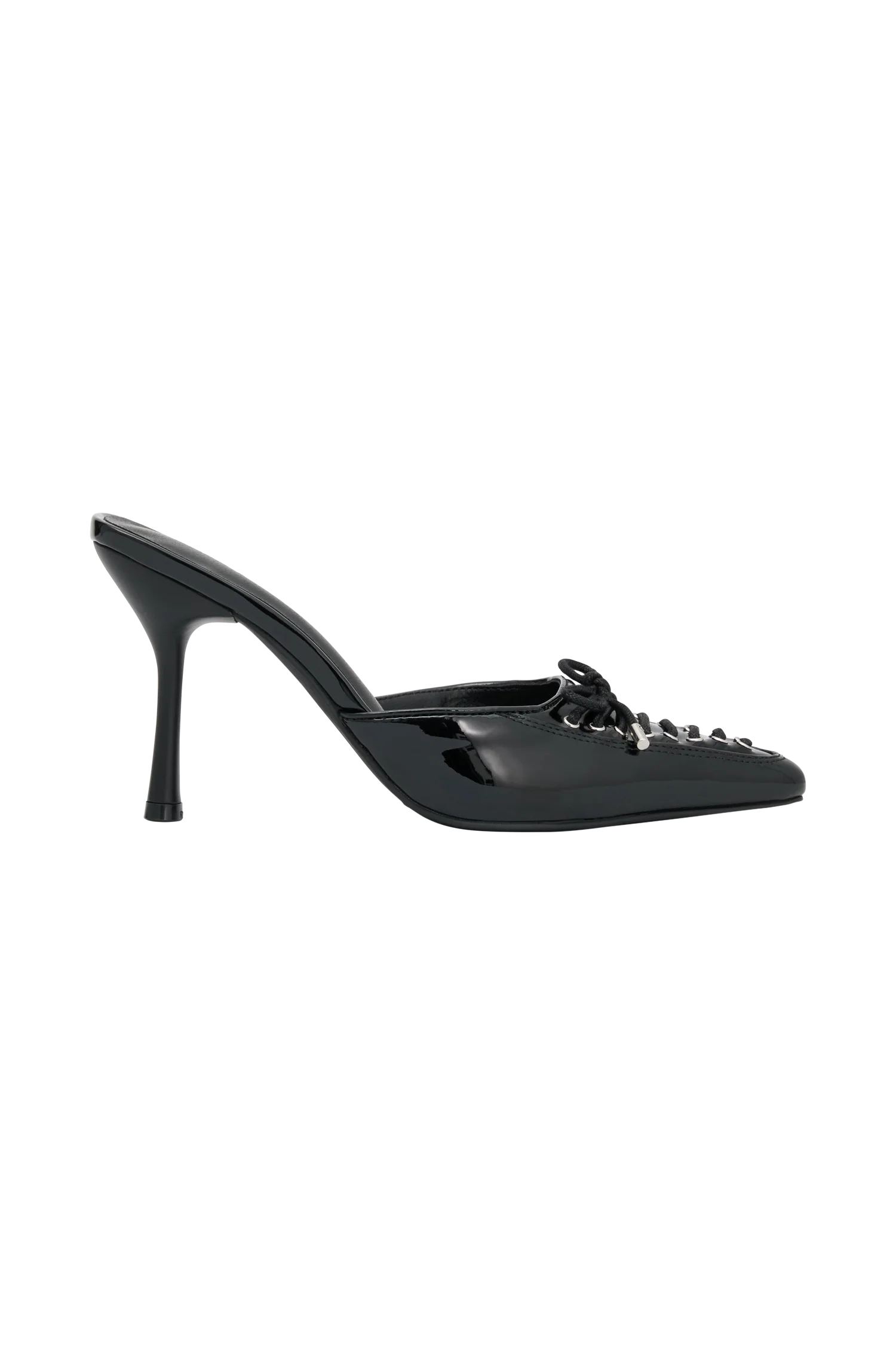 Joanne Patent Lace Up Heels - Black - Image 7