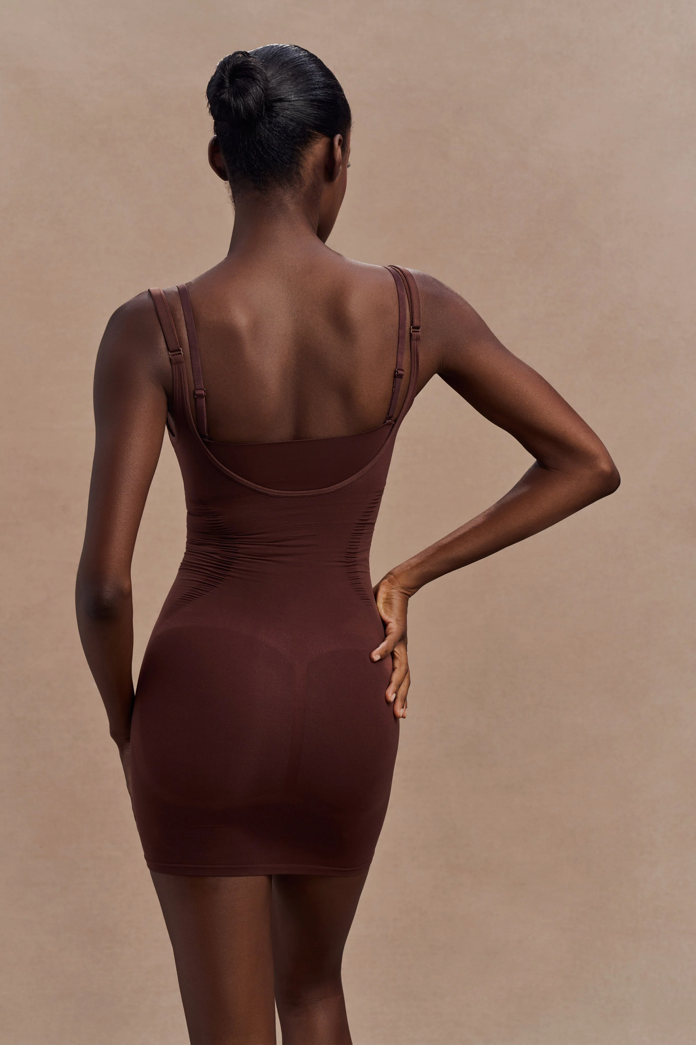 Jocelyn Backless Shapewear Mini Dress - Espresso - Image 2
