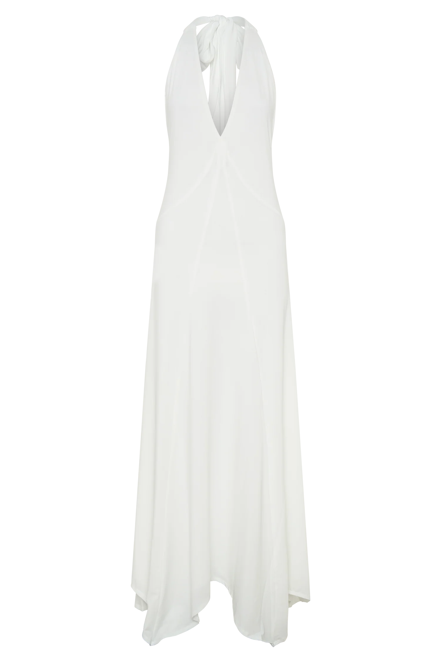Juliet Slinky Maxi Dress With Scarf - White - Image 11
