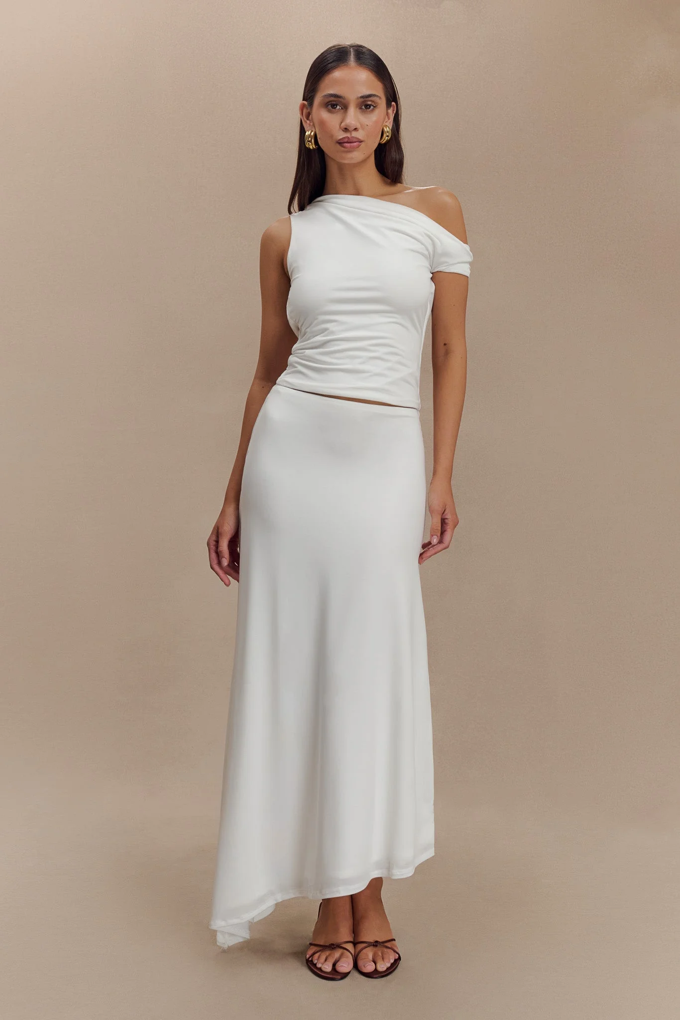 Kacey Slinky Off Shoulder Top - White - Image 6