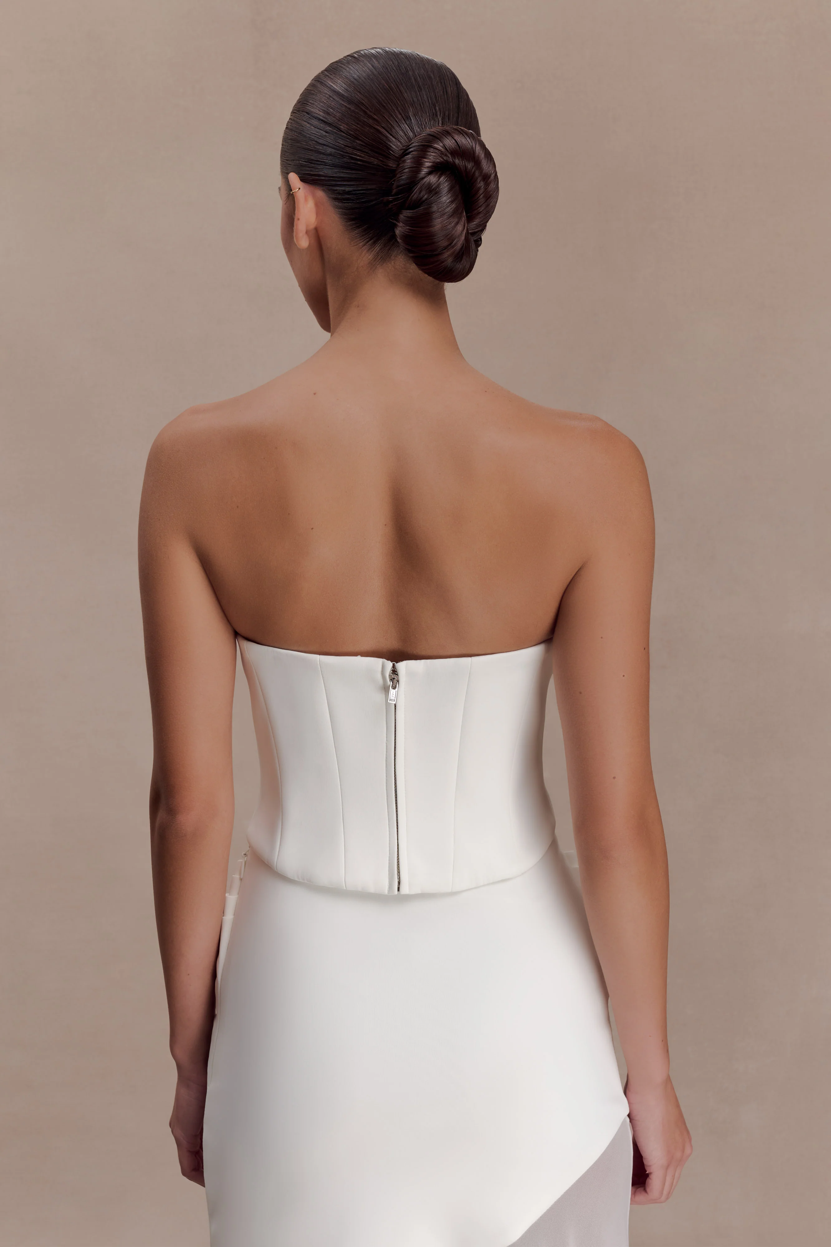 Karina Strapless Scuba Corset  - White - Image 2