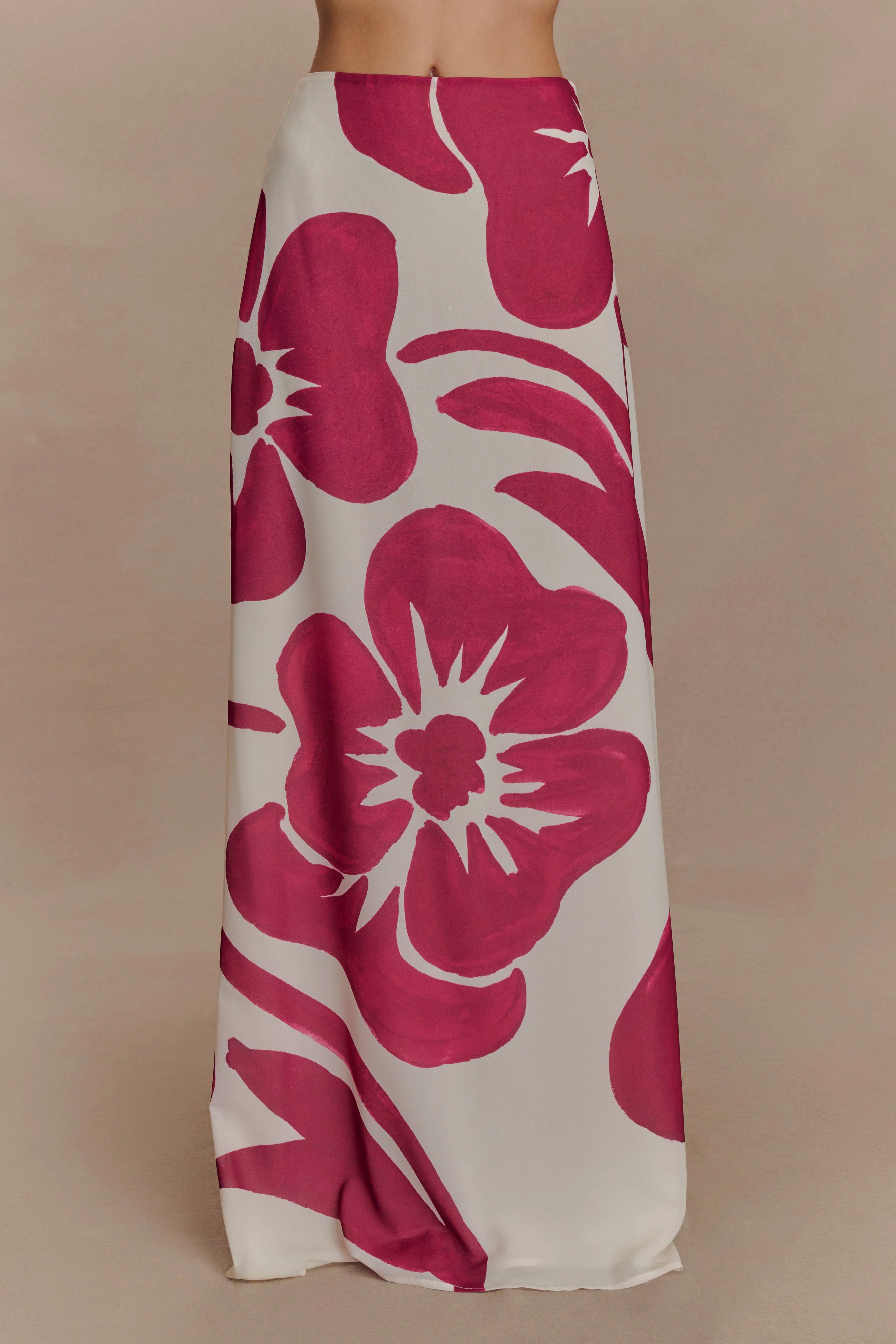 Katalina Chiffon Maxi Skirt - Red Deco Fleur Print - Image 3
