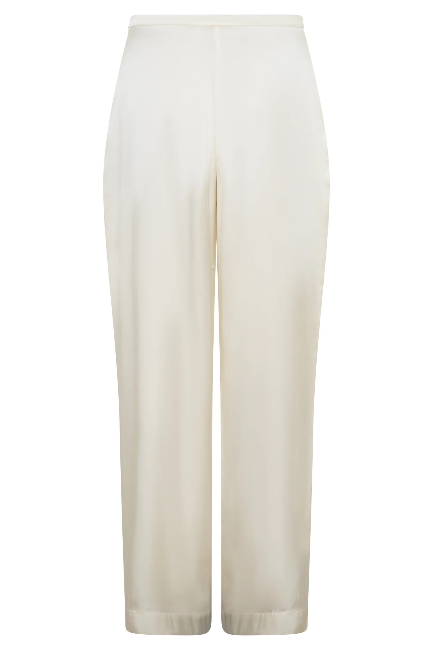 Kayla Silk Blend Straight Leg Pants - Ivory - Image 11