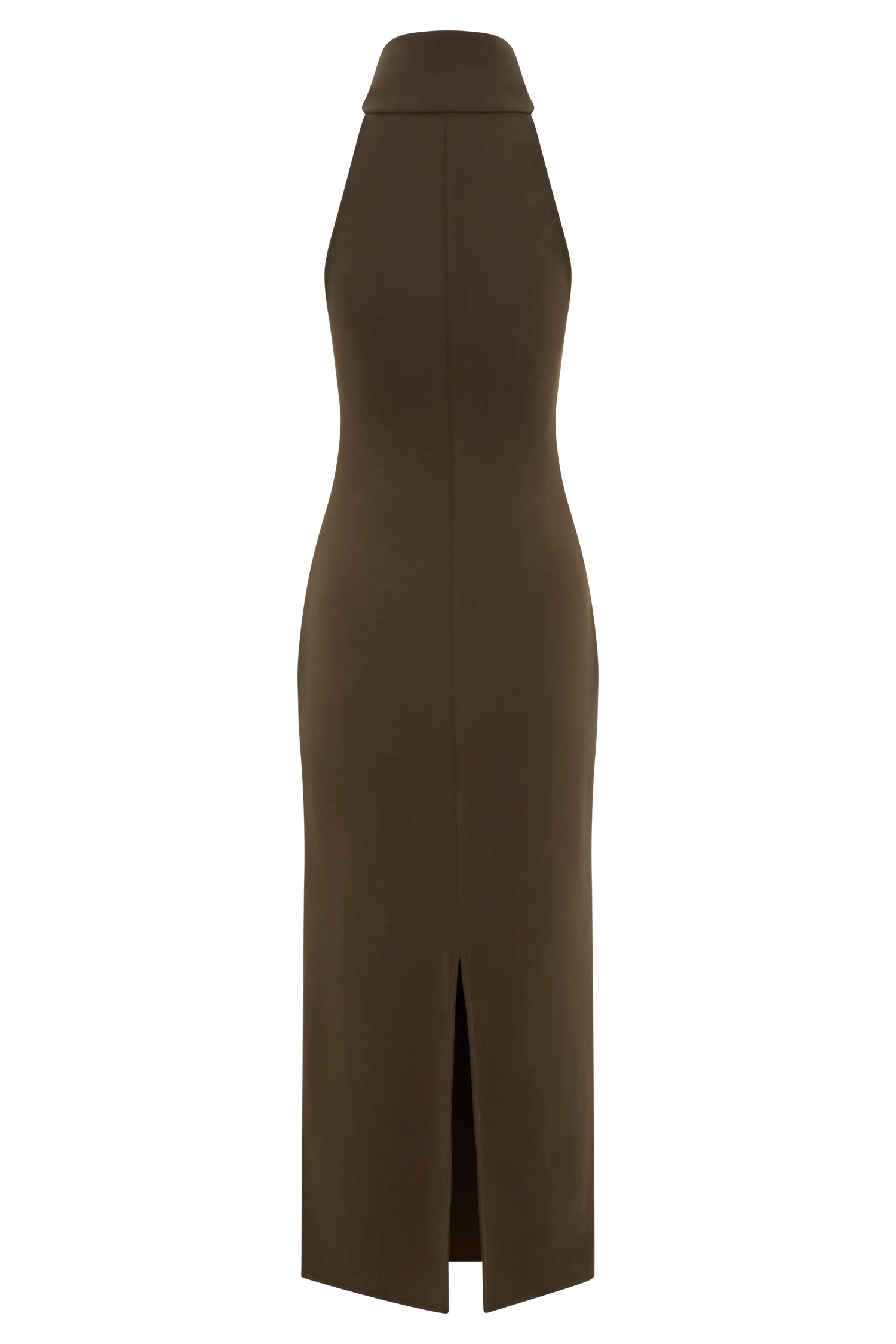 Kennedy High Neck Midi Dress - Chocolate - Image 9