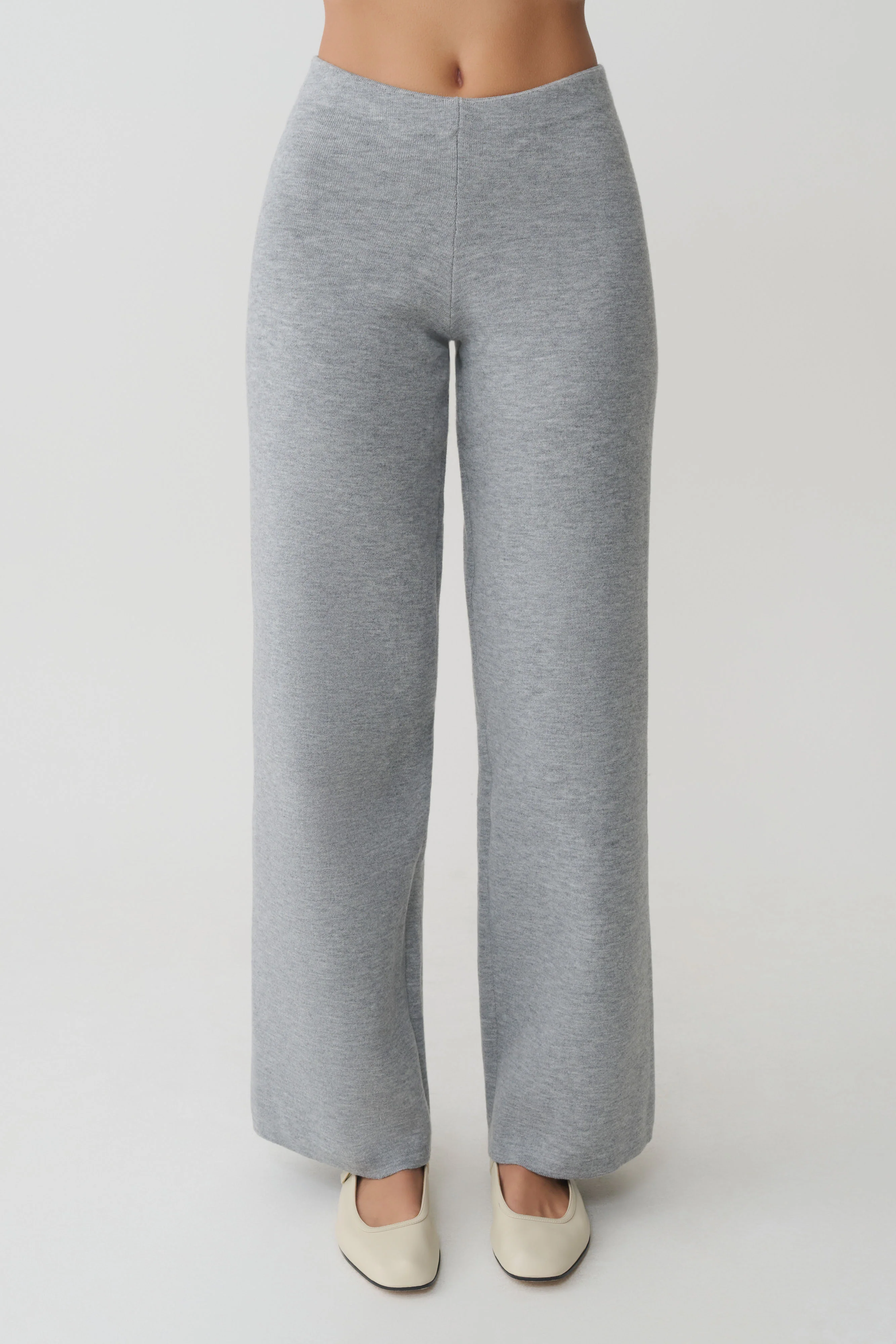 Kerrymae Straight Leg Knit Pants - Grey Marle - Image 5
