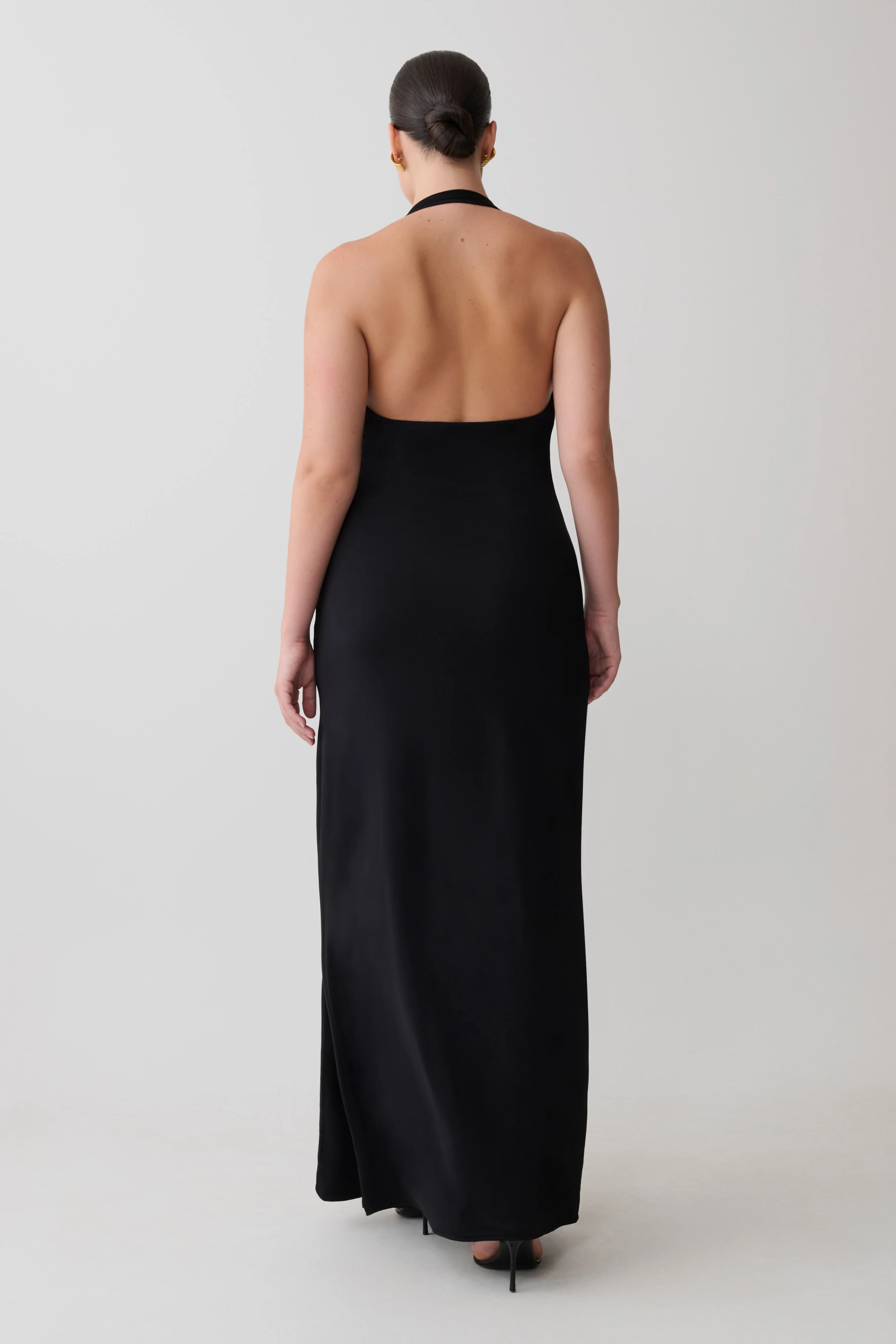 Khanh Slinky Halter Maxi Dress - Black - Image 6