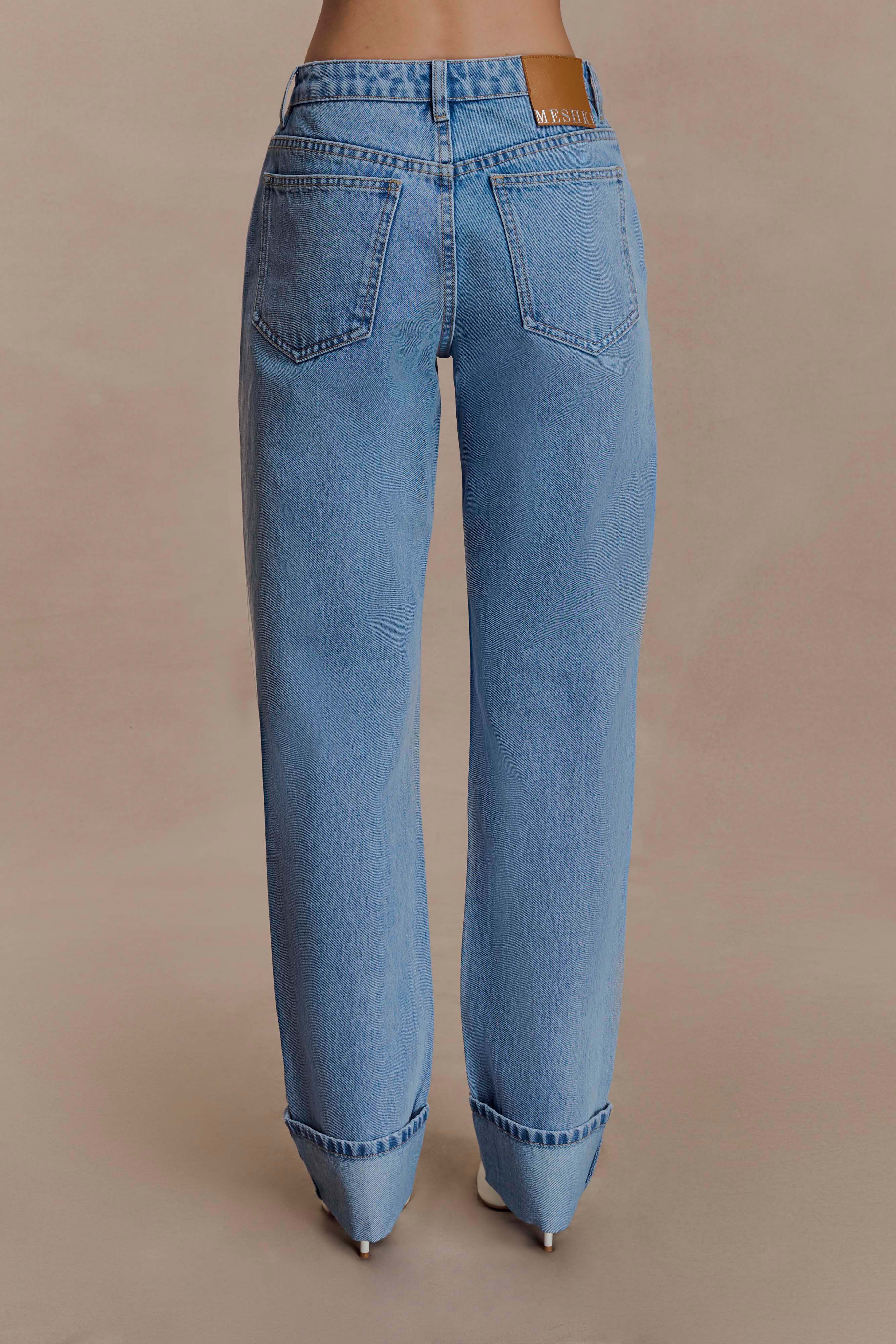 Kirralee Straight Leg Cuffed Jeans - Classic Blue - Image 5