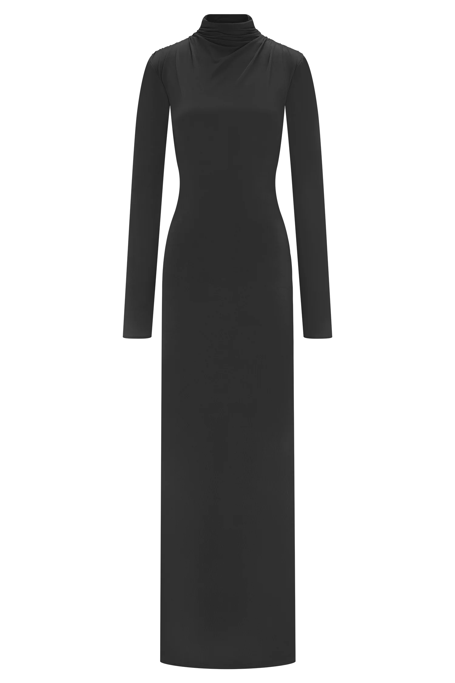 Kiyah Slinky Cut Out Maxi Dress - Black - Image 7