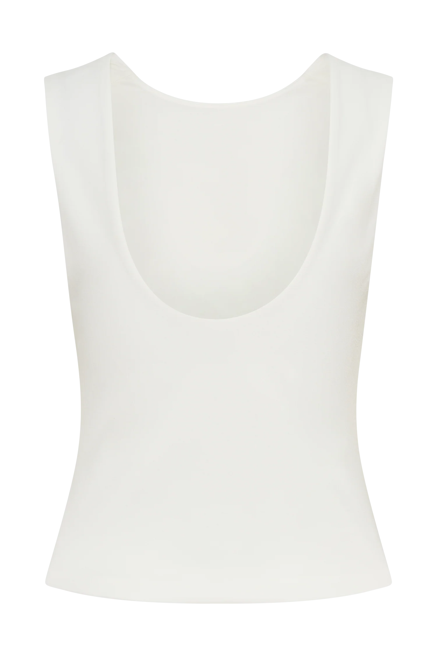 Kyra Open Back Scuba Crepe Top - White - Image 9
