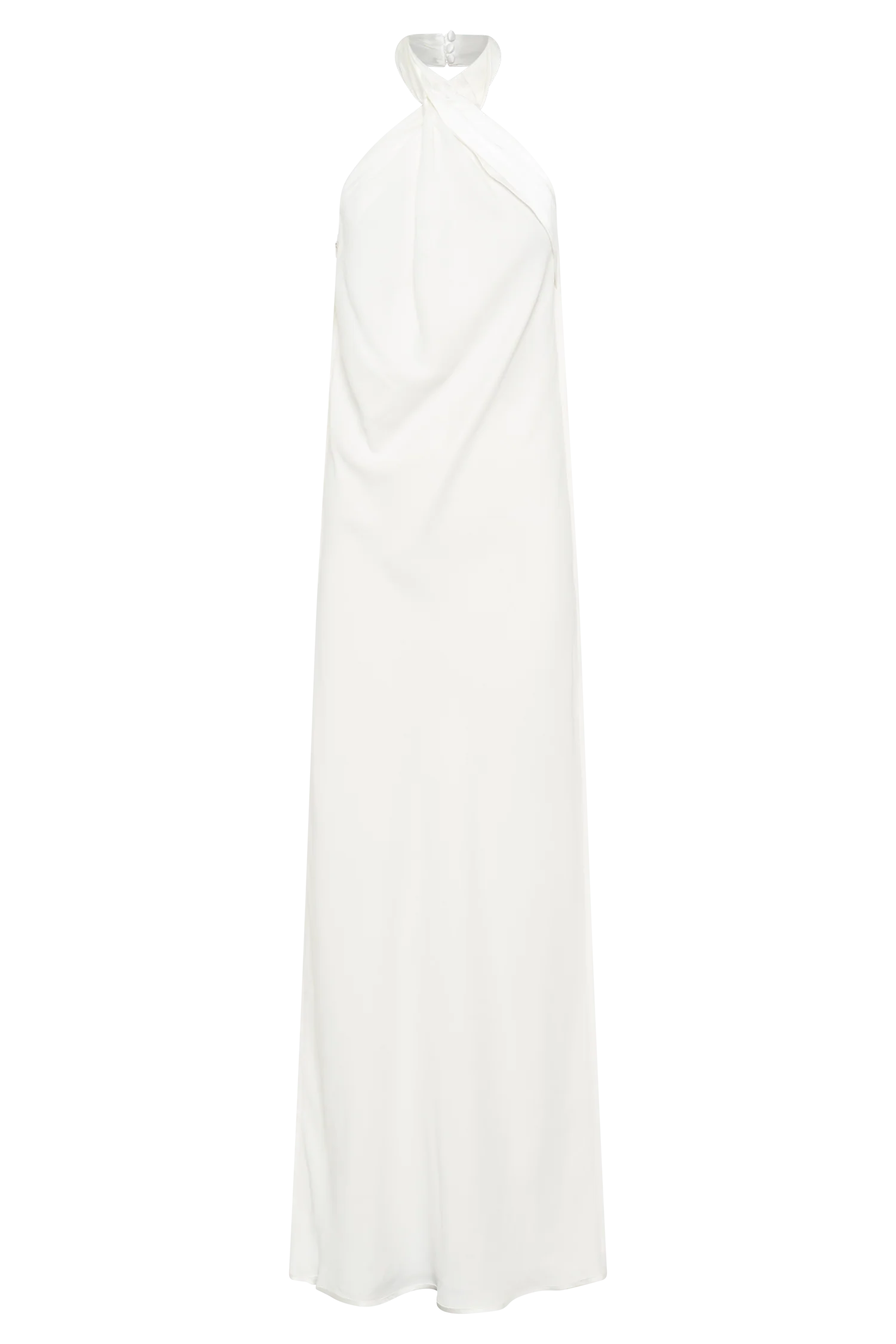 Laura Halter Satin Gown - White - Image 11