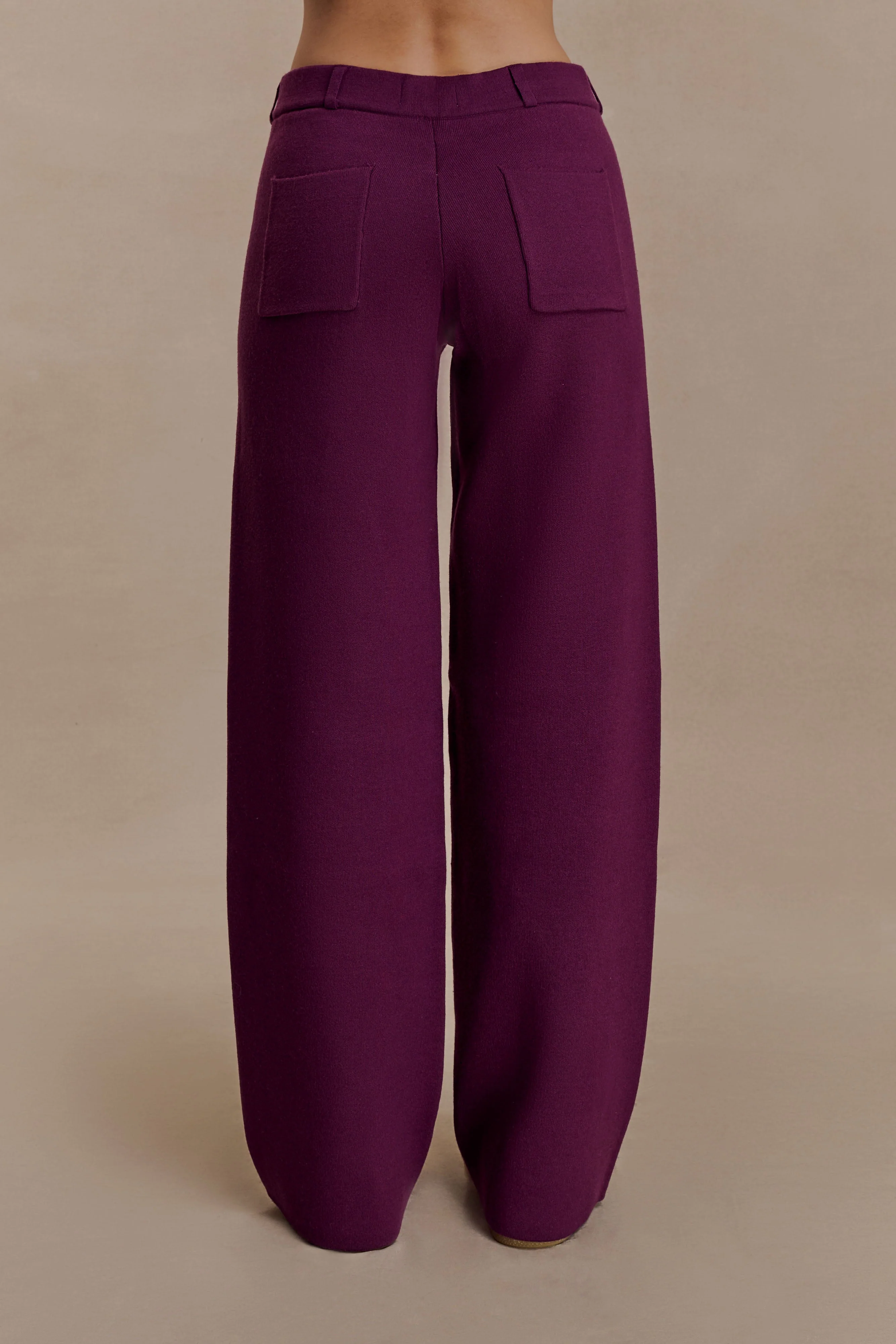 Lauren Knit Trouser - Plum - Image 5