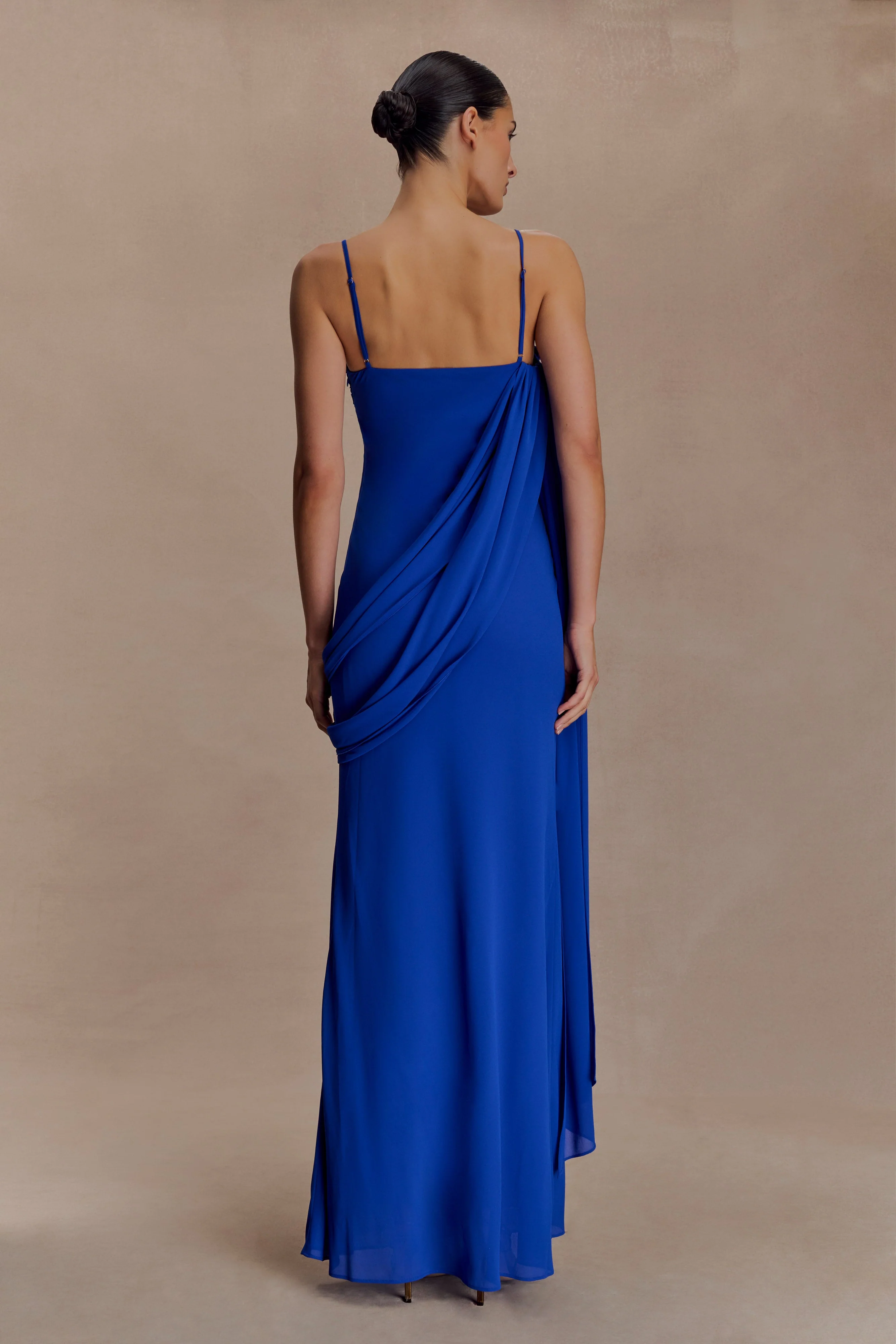 Leena Chiffon Maxi Dress - Cobalt - Image 2