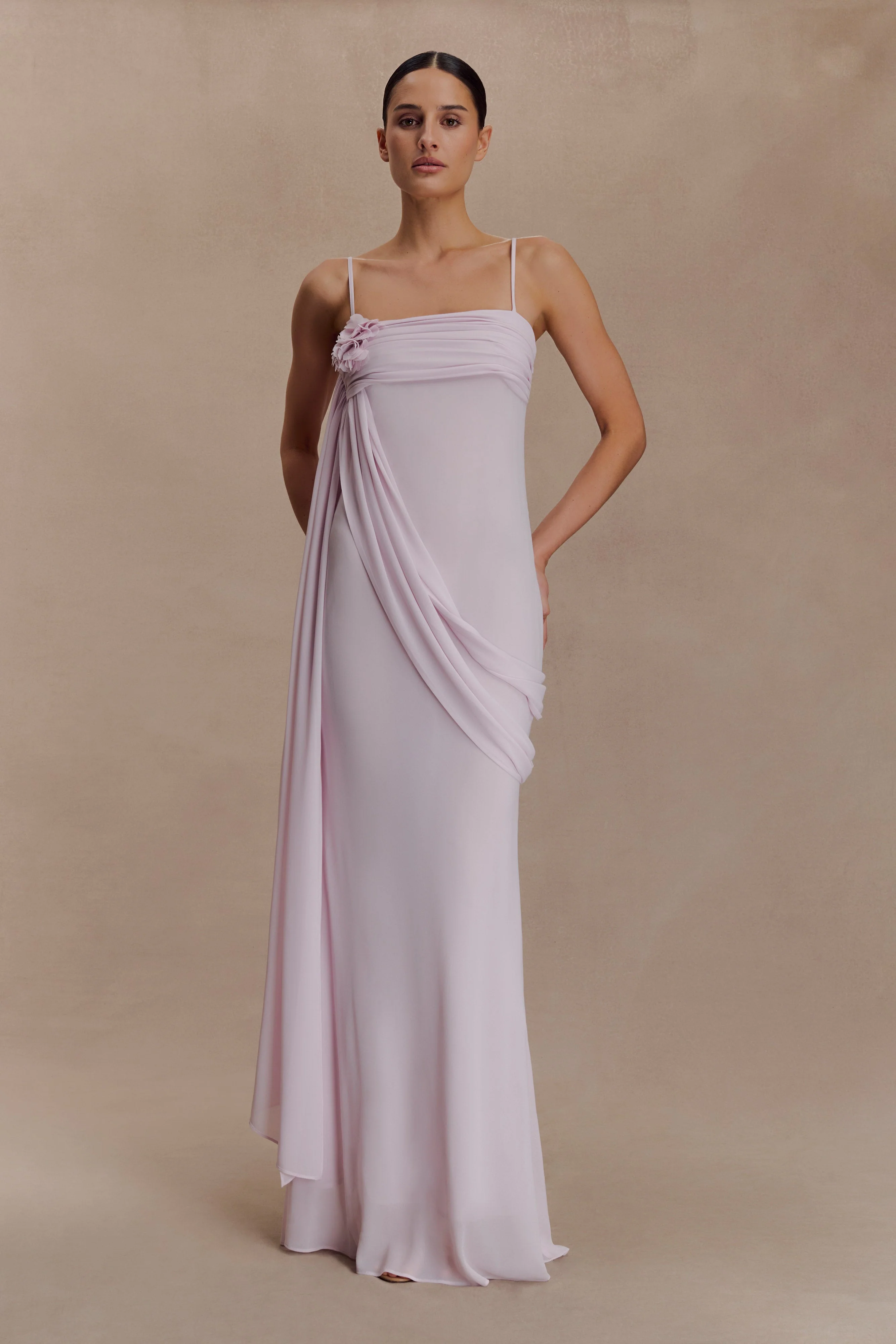 Leena Chiffon Maxi Dress - Light Lilac - Image 5