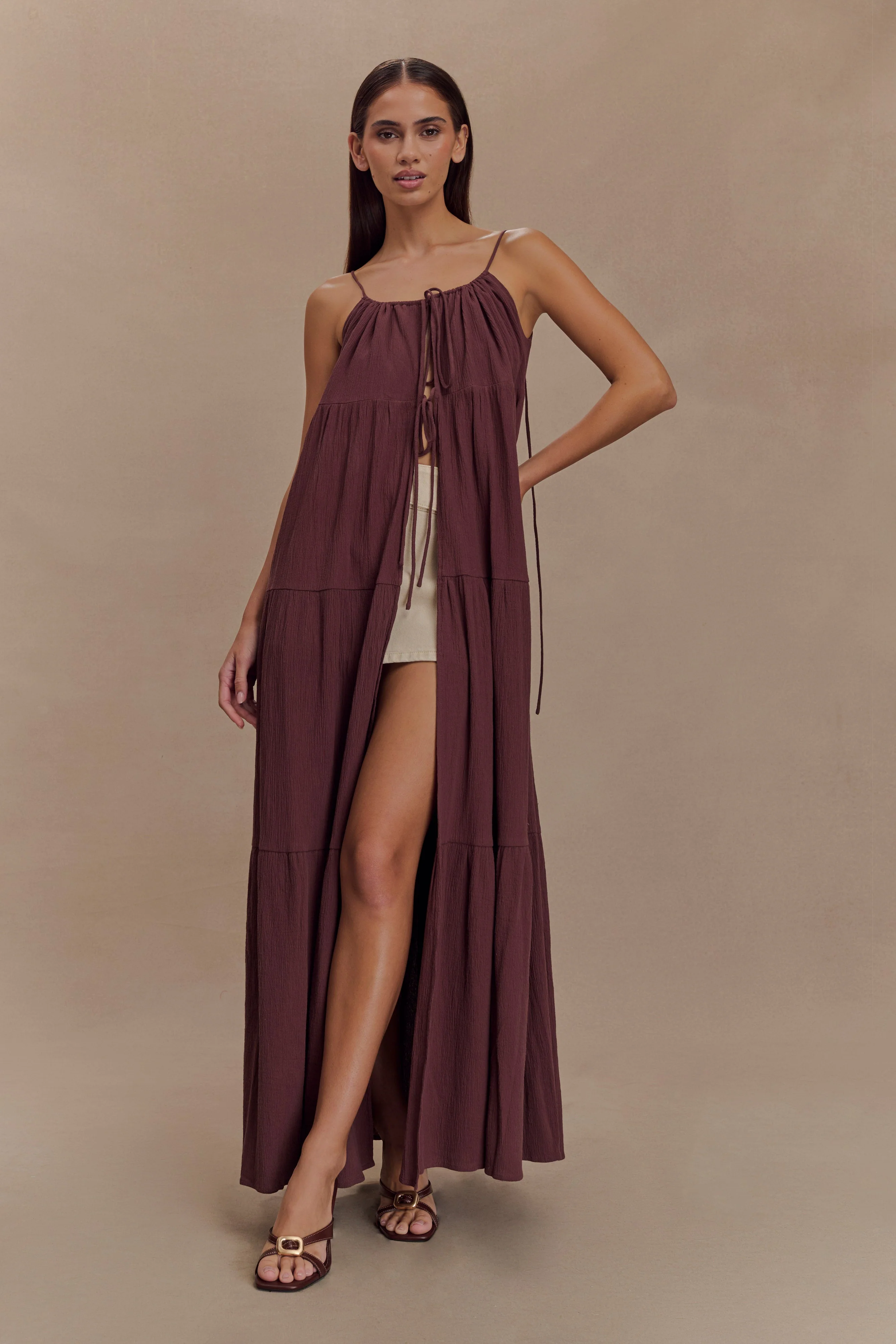 Lenny Front Tie Top - Chocolate - Image 2
