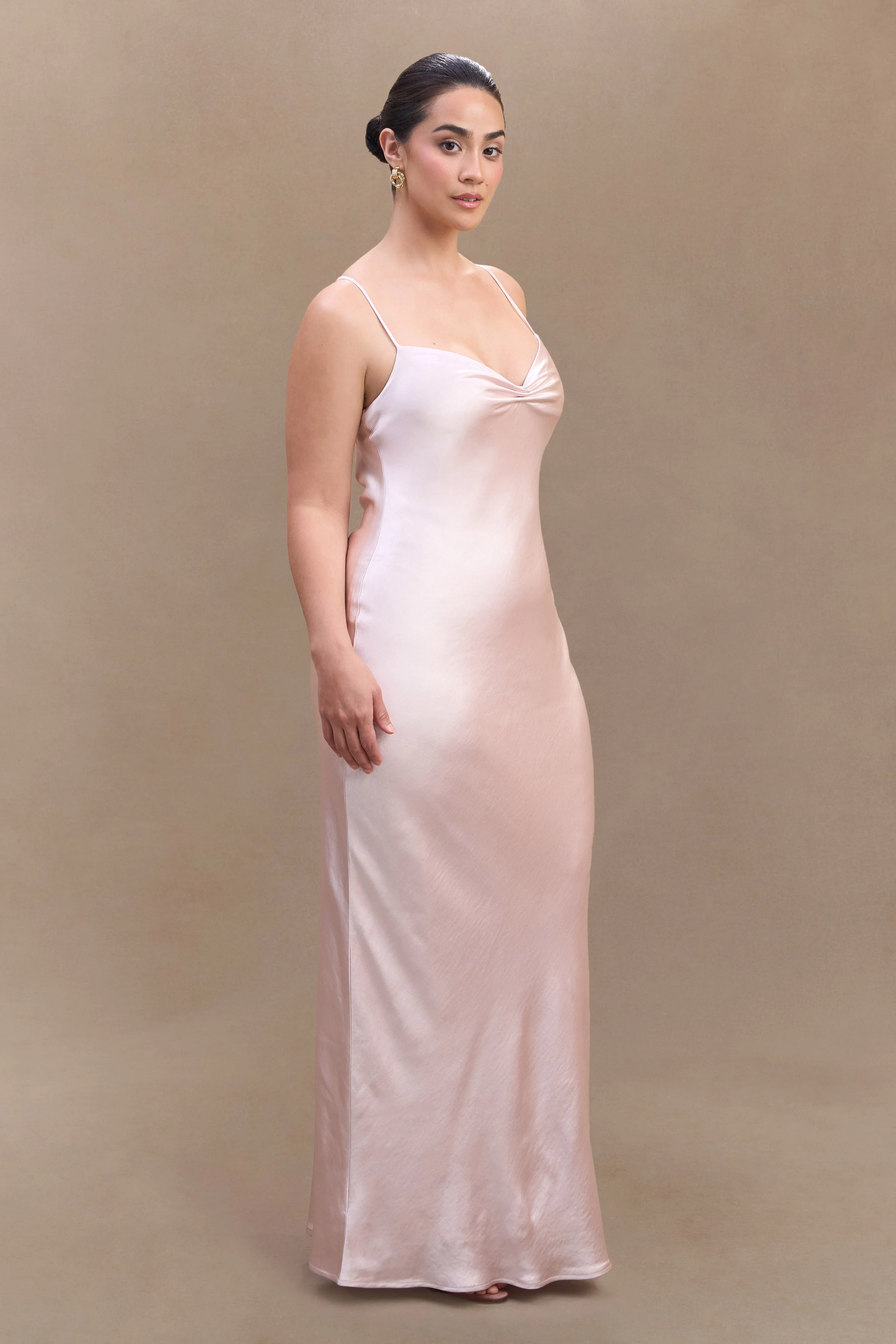 Lilly Sweetheart Satin Maxi Dress - Soft Pink - Image 5