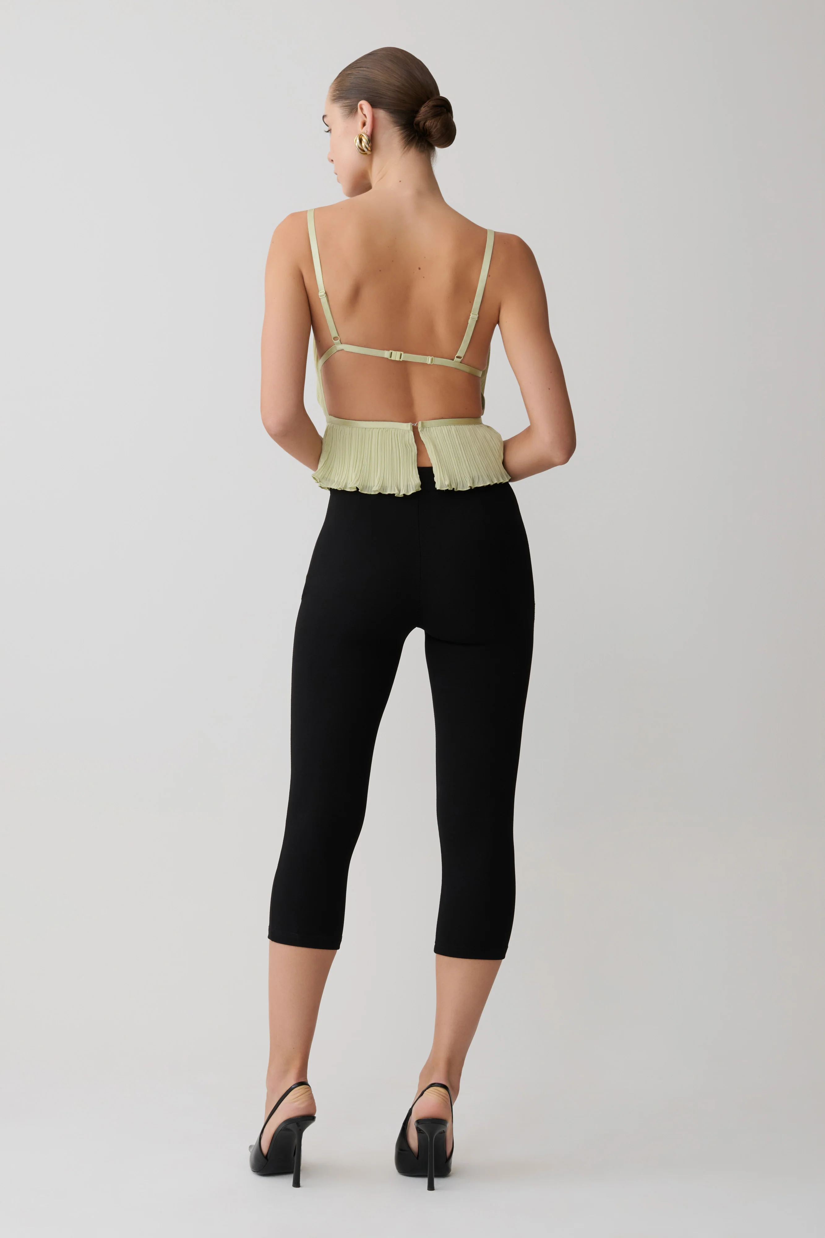Lilou Pleated Sleeveless Top - Sage - Image 6