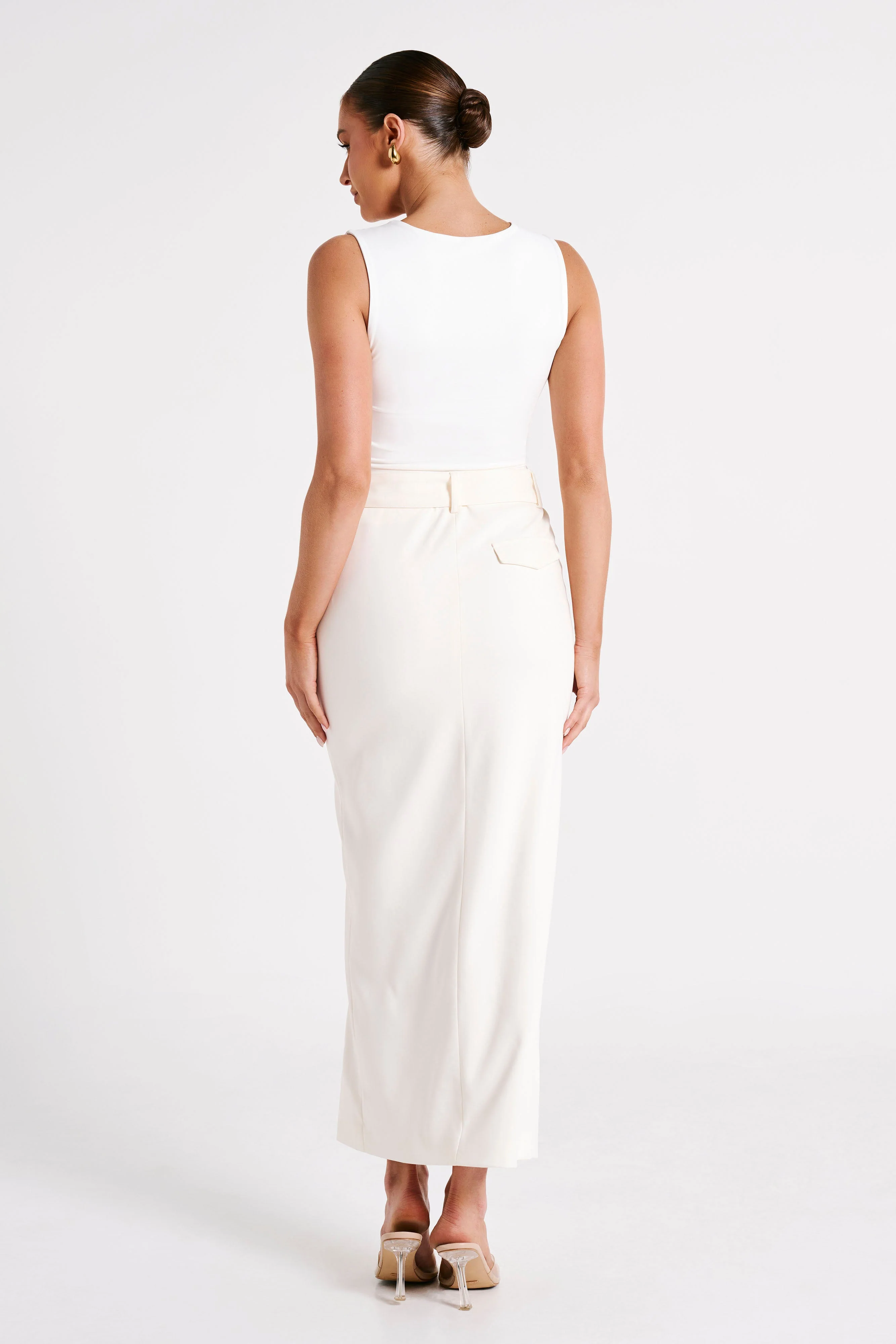 Linley Recycled Nylon Long Line Top - White - Image 3