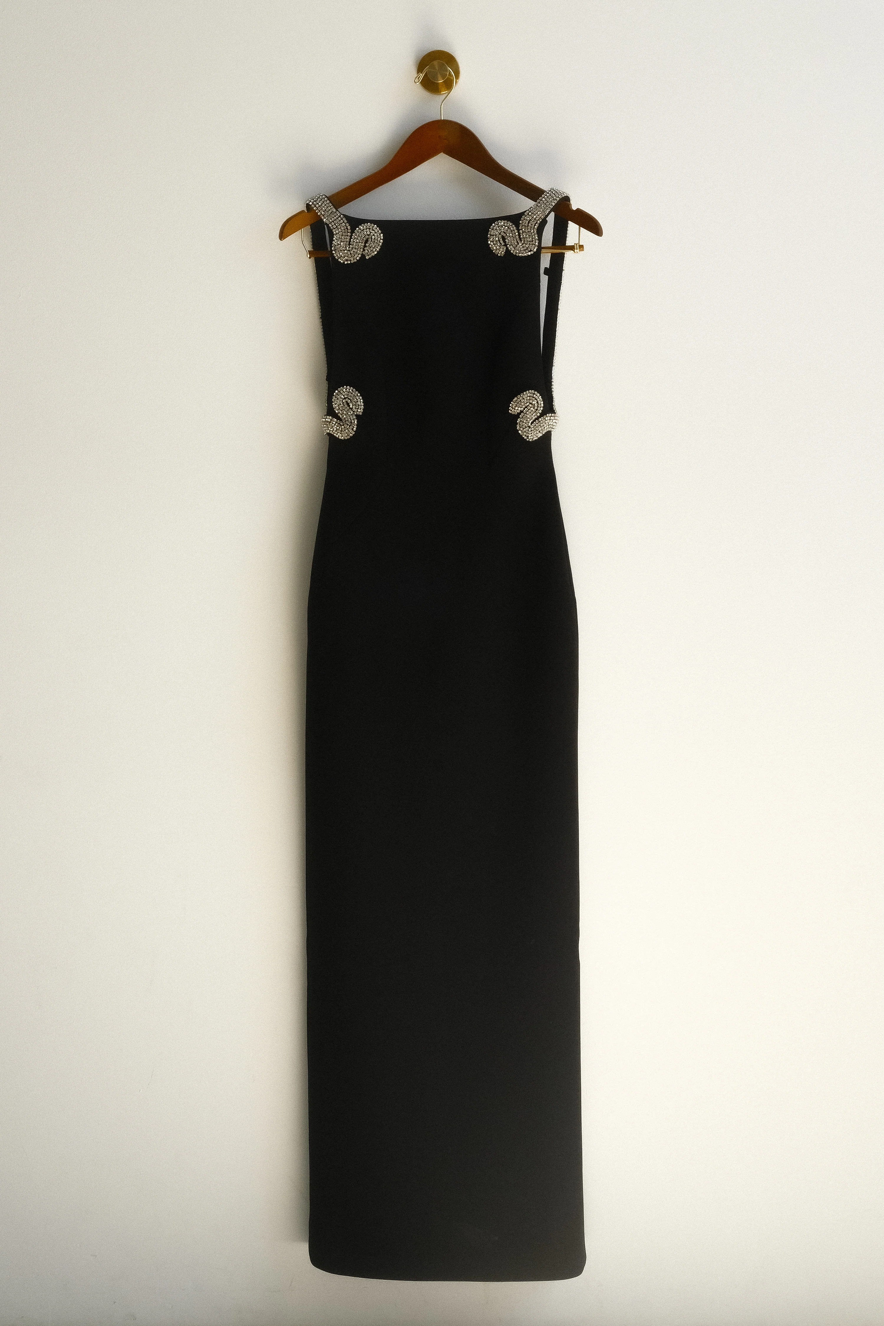 Lorde Embellished Crepe Maxi Dress - Black - Image 10