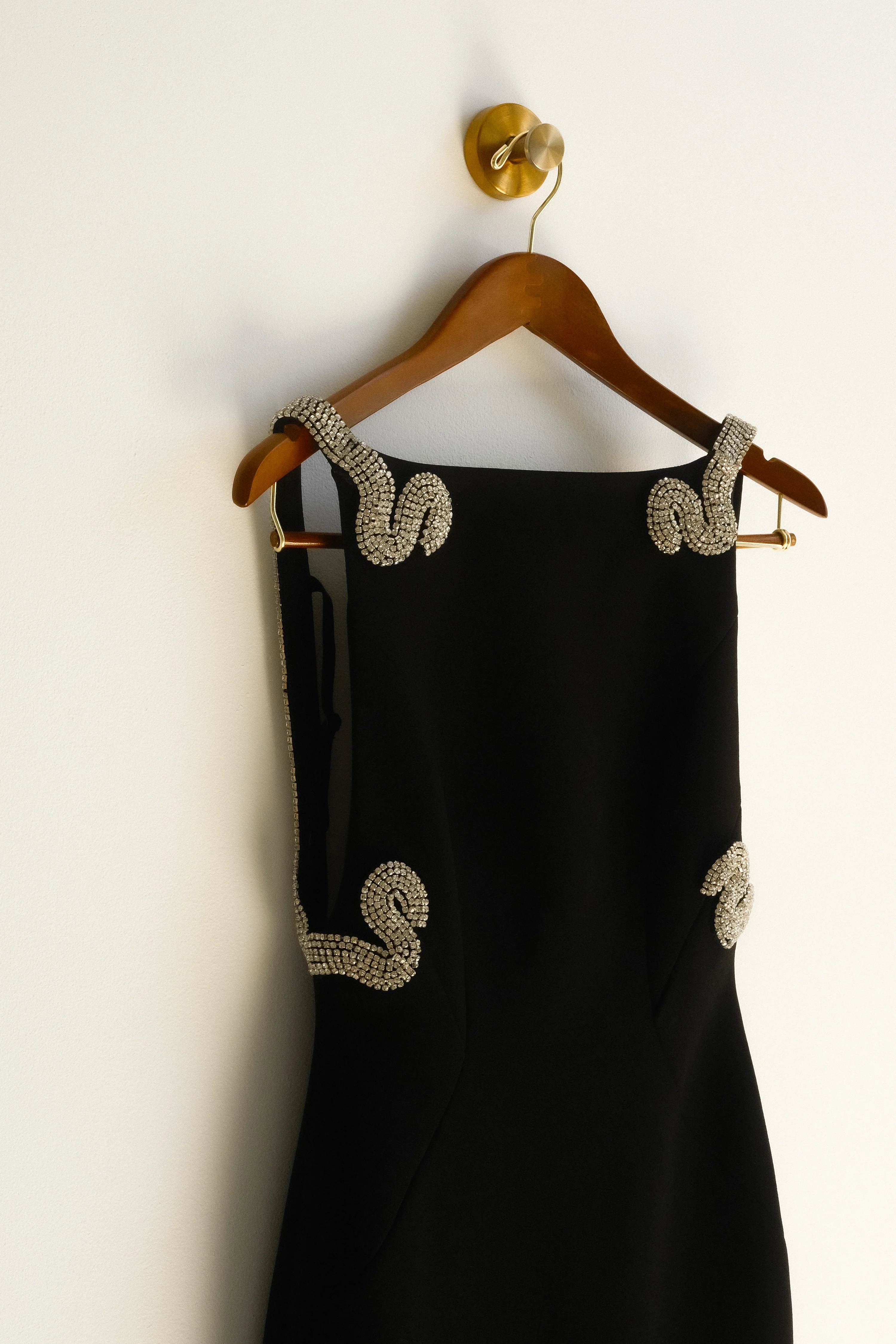 Lorde Embellished Crepe Maxi Dress - Black - Image 11