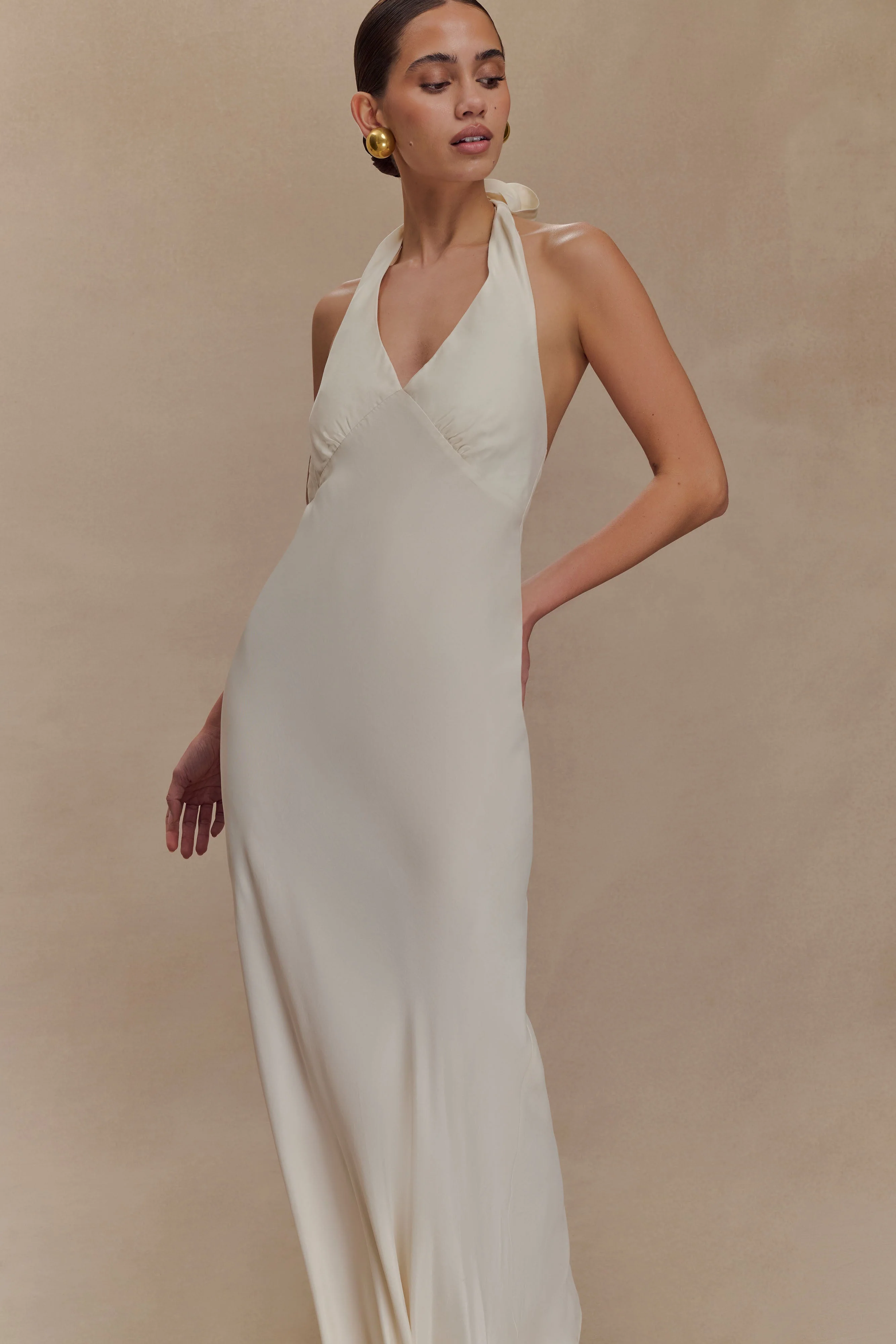 Louisiana Halter Maxi Dress - Ivory - Image 5