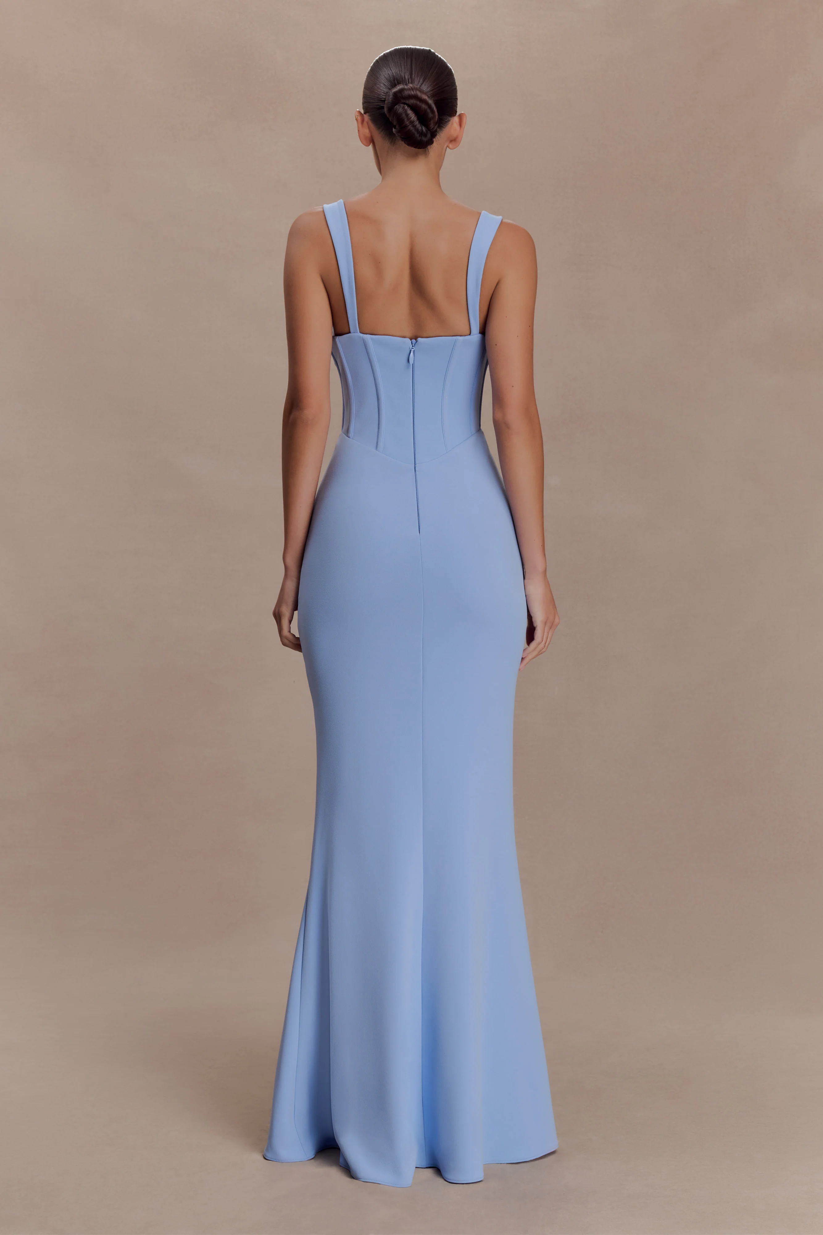 Luella Crepe Corset Maxi Dress - Cornflower Blue - Image 2