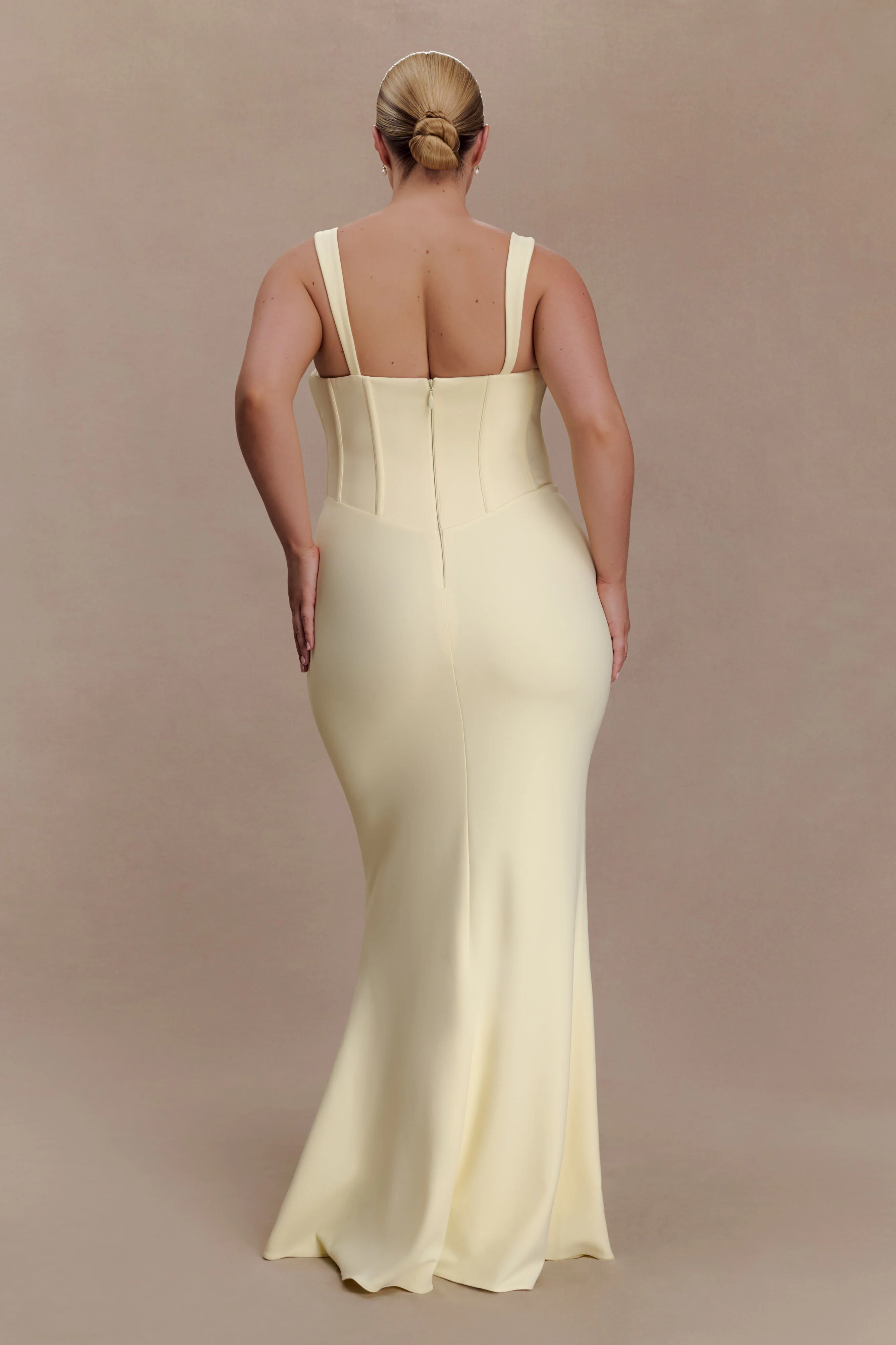 Luella Crepe Corset Maxi Dress - Lemon - Image 6
