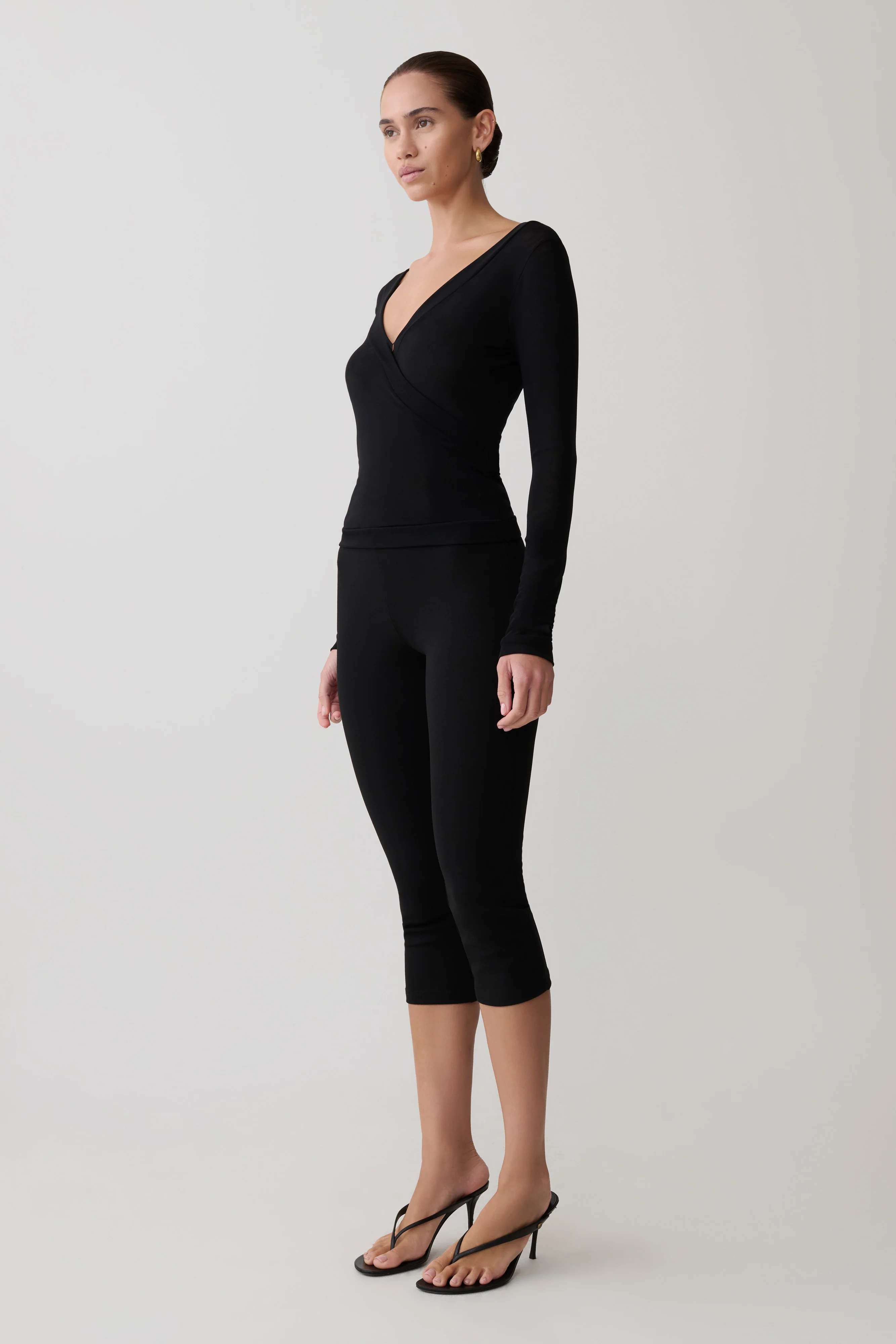 Lumi Long Sleeve Mesh Top - Black - Image 6