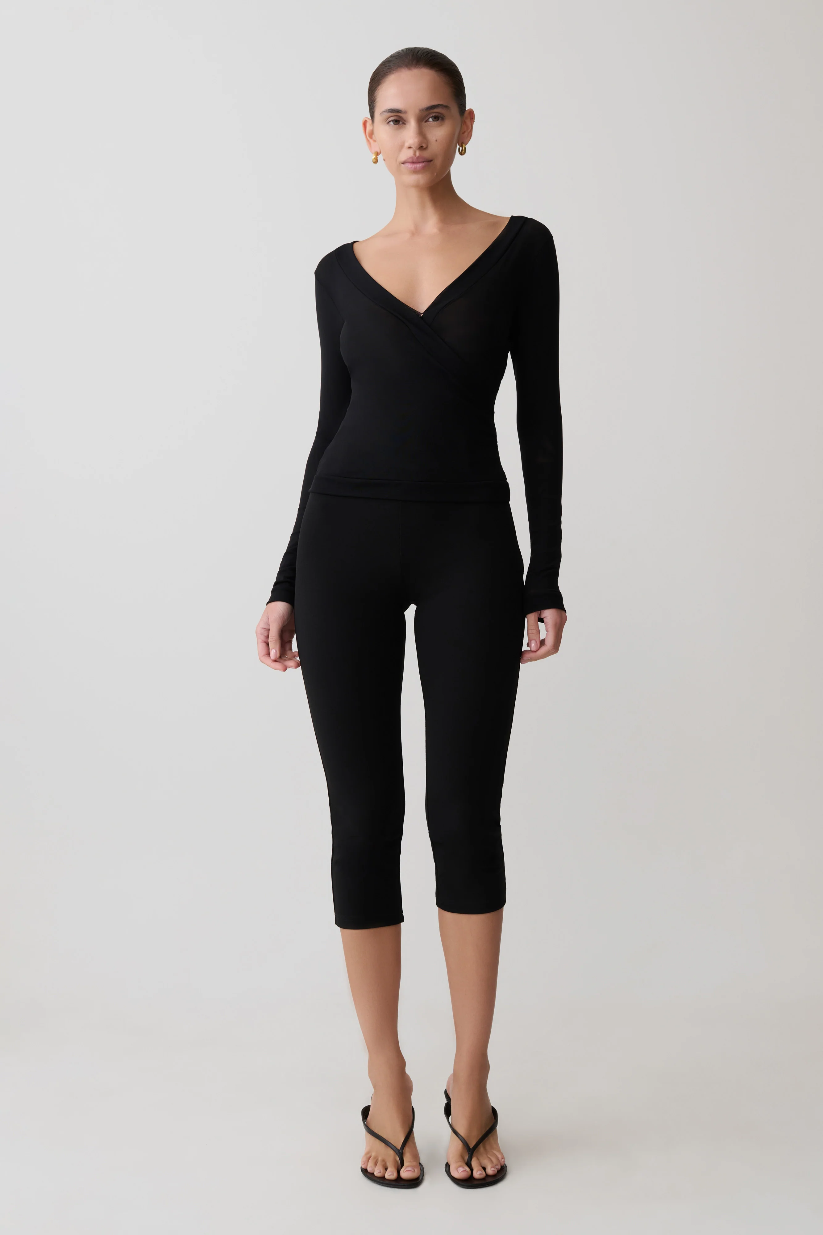 Lumi Long Sleeve Mesh Top - Black - Image 7