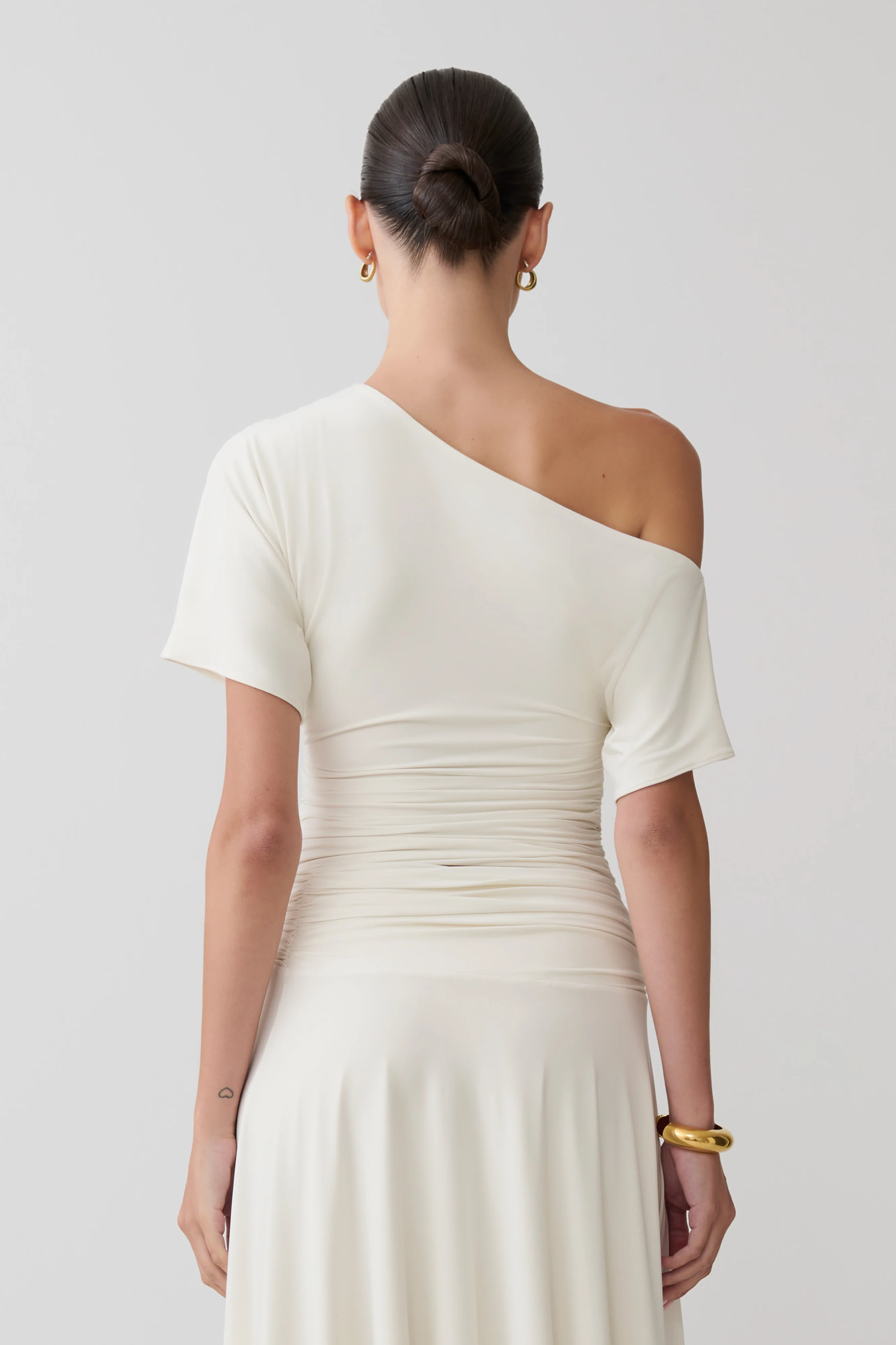 Luu Off Shoulder Slinky Top - Ivory - Image 2