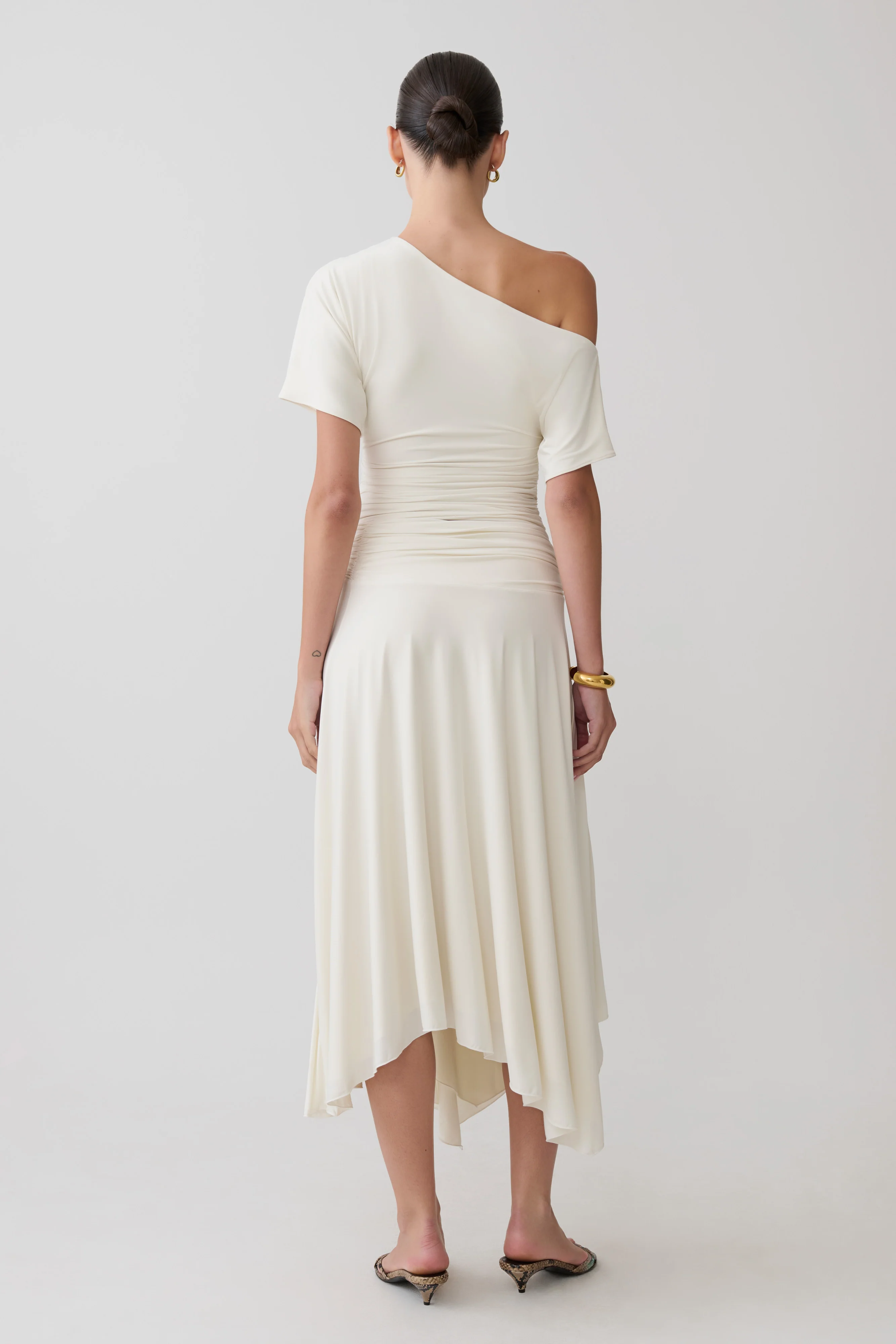 Luu Slinky Midi Skirt - Ivory - Image 2