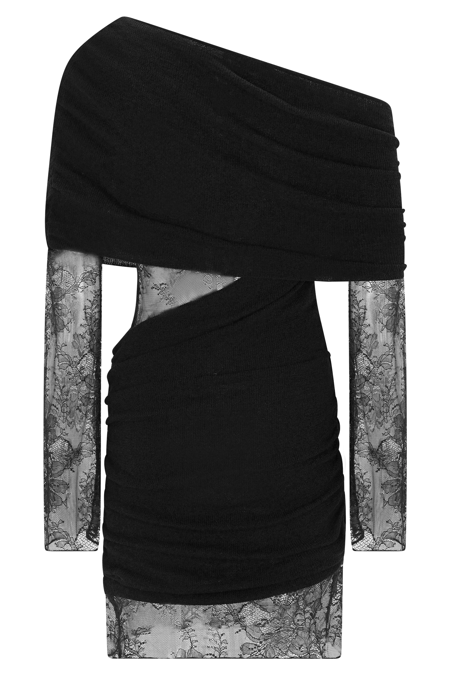 Luxie Lace Knit Mini Dress - Black - Image 7