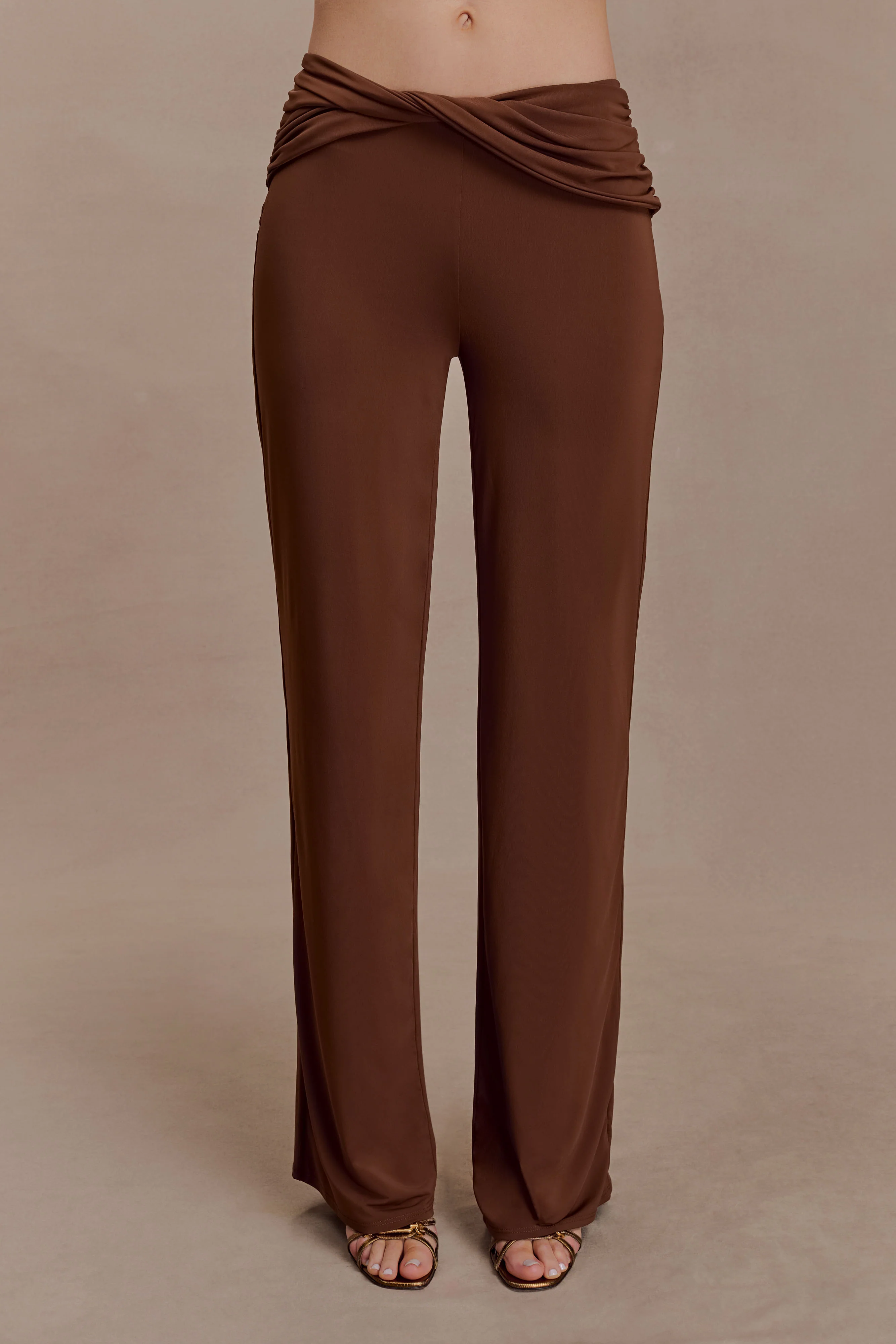 Lydia Slinky Straight Leg Pants - Chocolate - Image 7