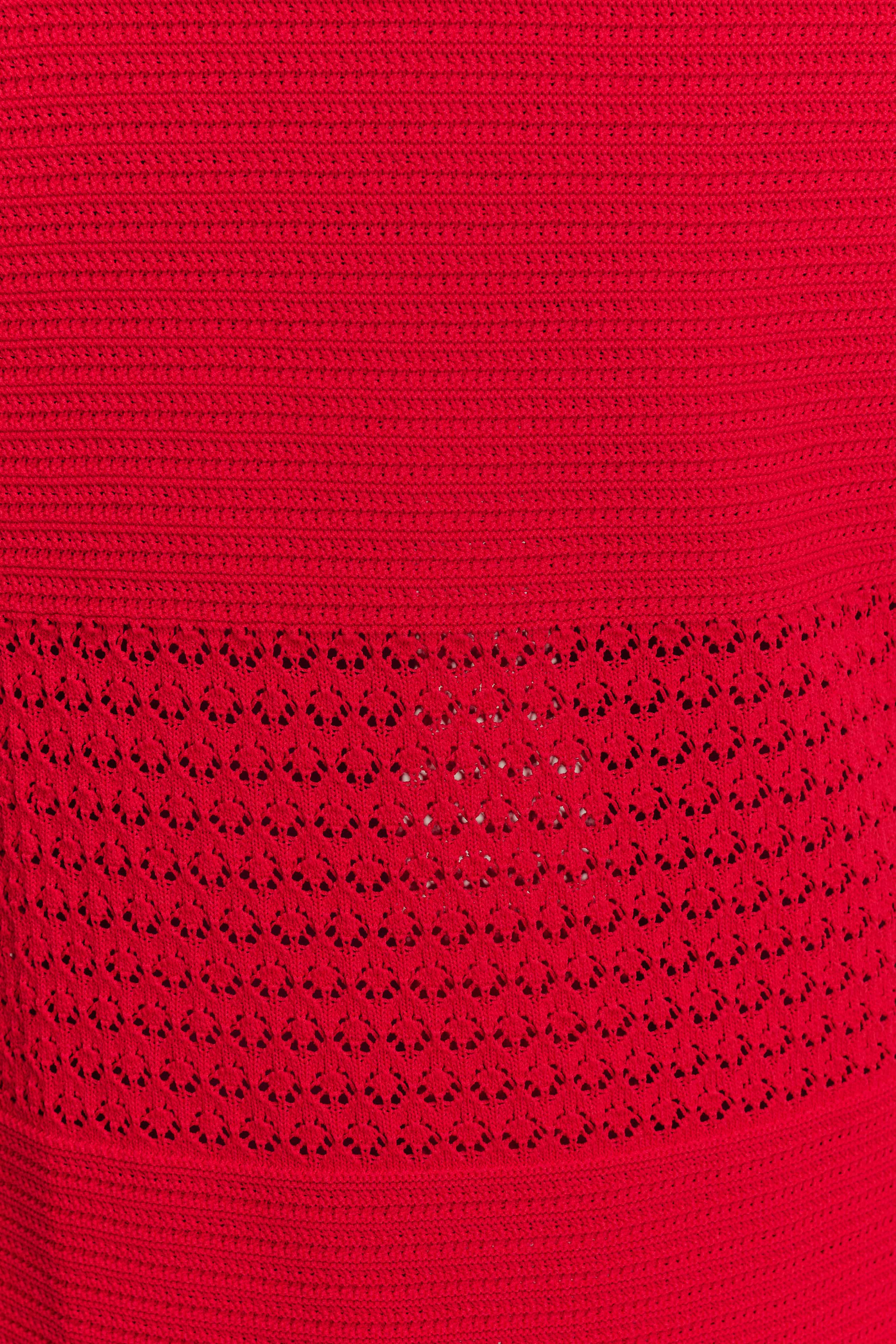 Madeline Scallop Knit Midi Skirt - Red - Image 5