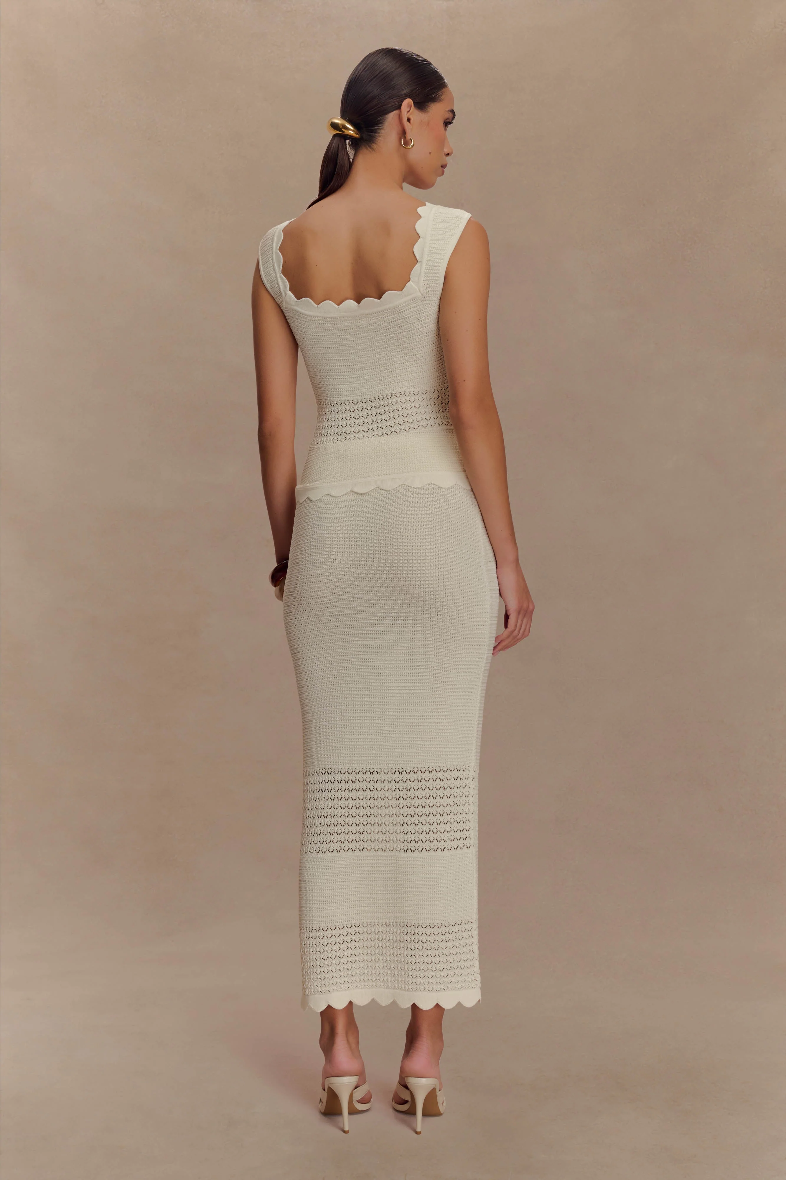 Madeline Scallop Knit Top - Ivory - Image 5