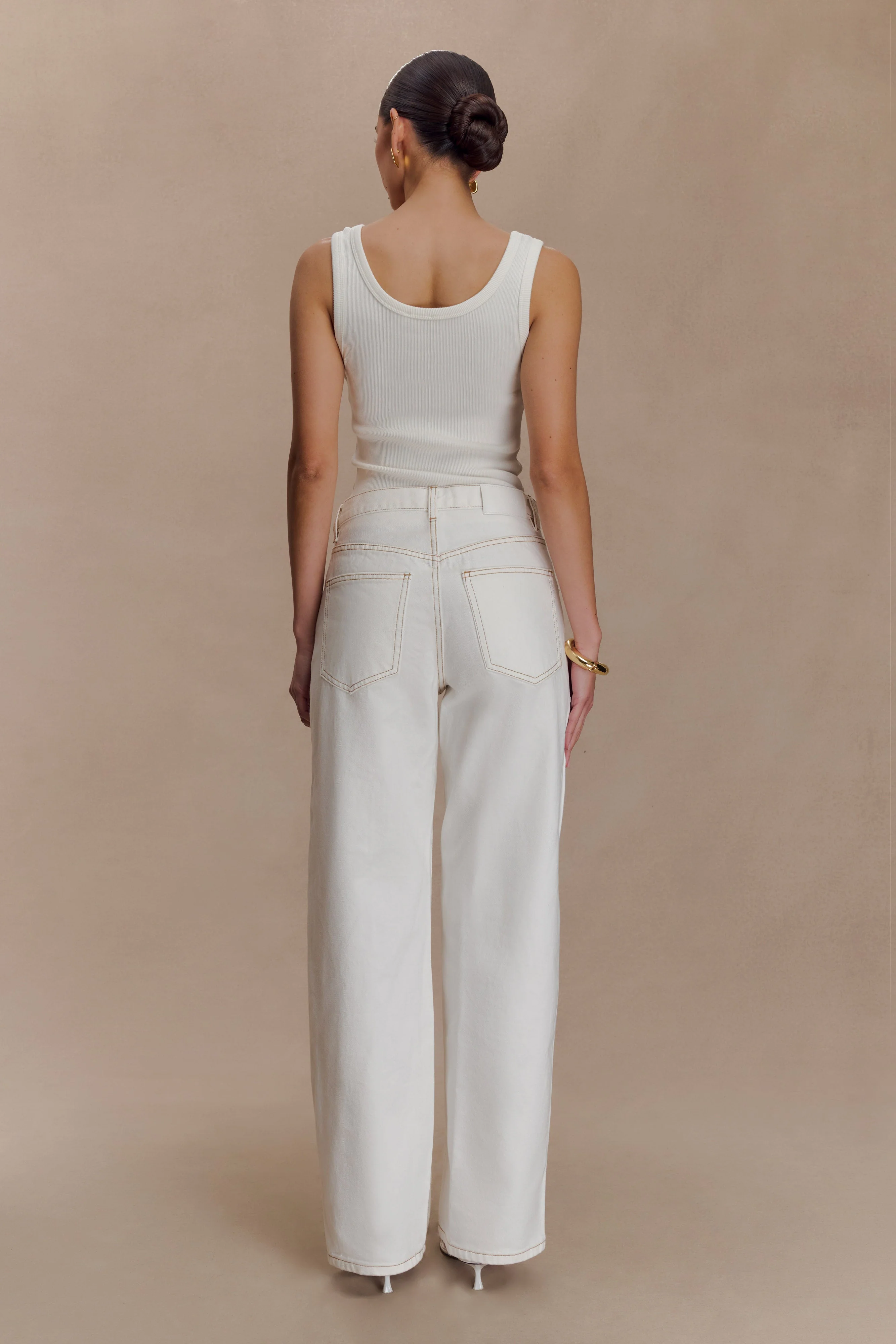 Maeva Scoop Tank Top - Ivory - Image 6