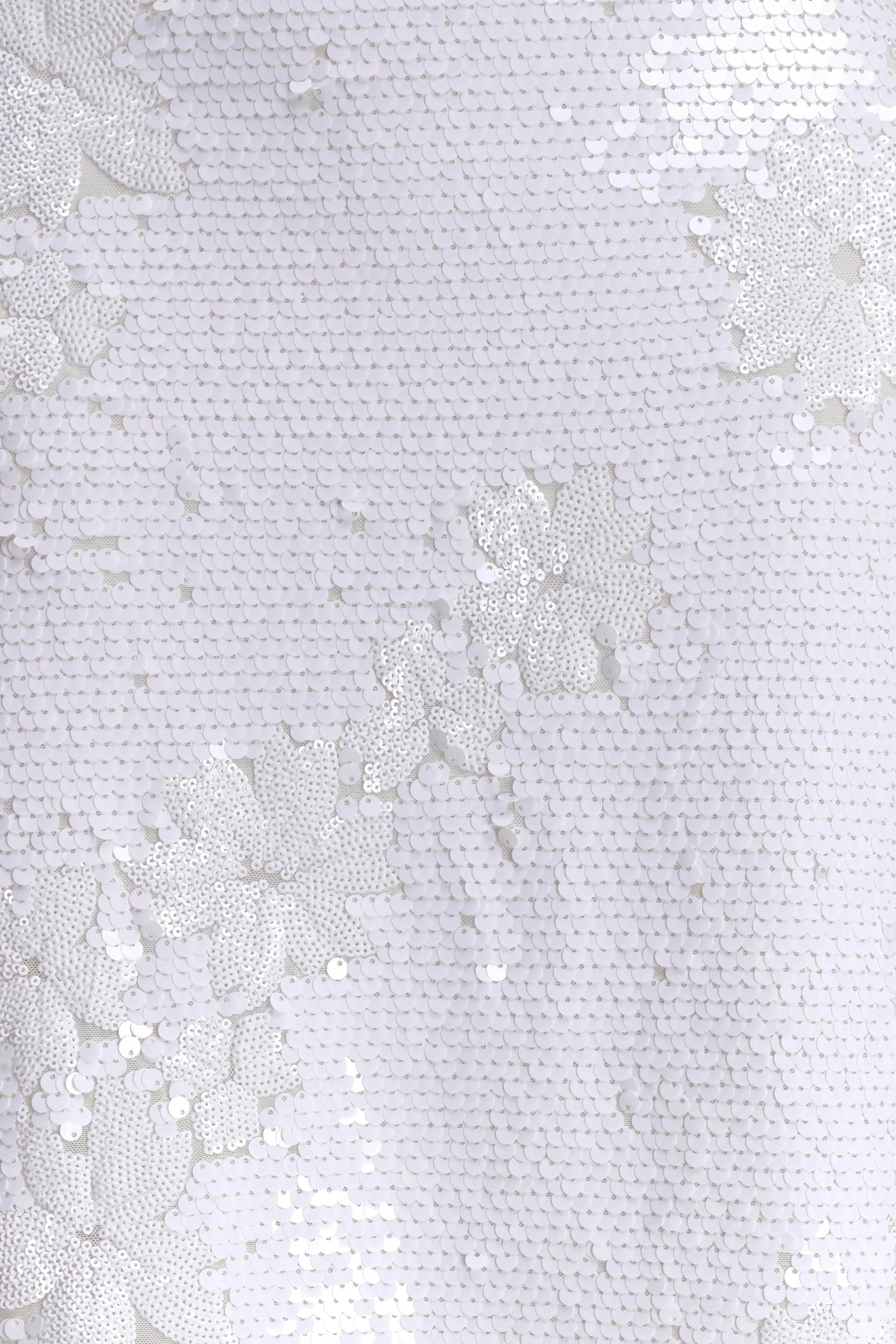Maisie Strapless Sequin Midi Dress - White - Image 4