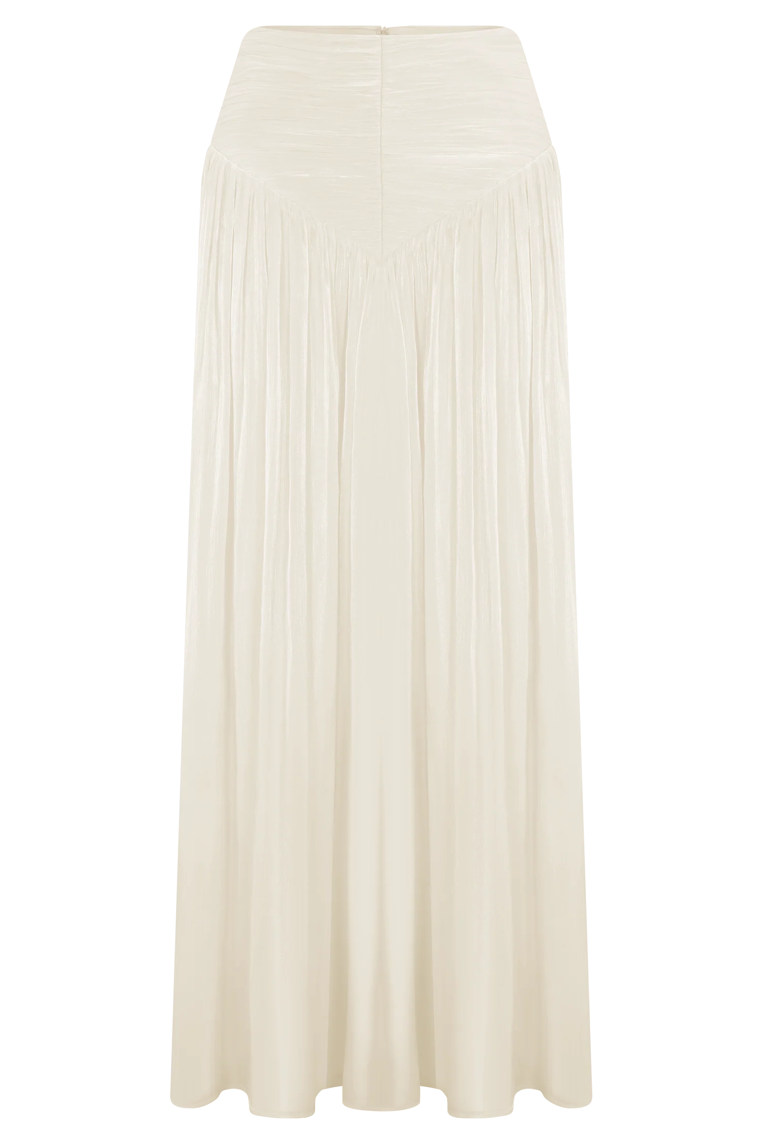 Makena Gathered Midi Skirt - Opal White - Image 12